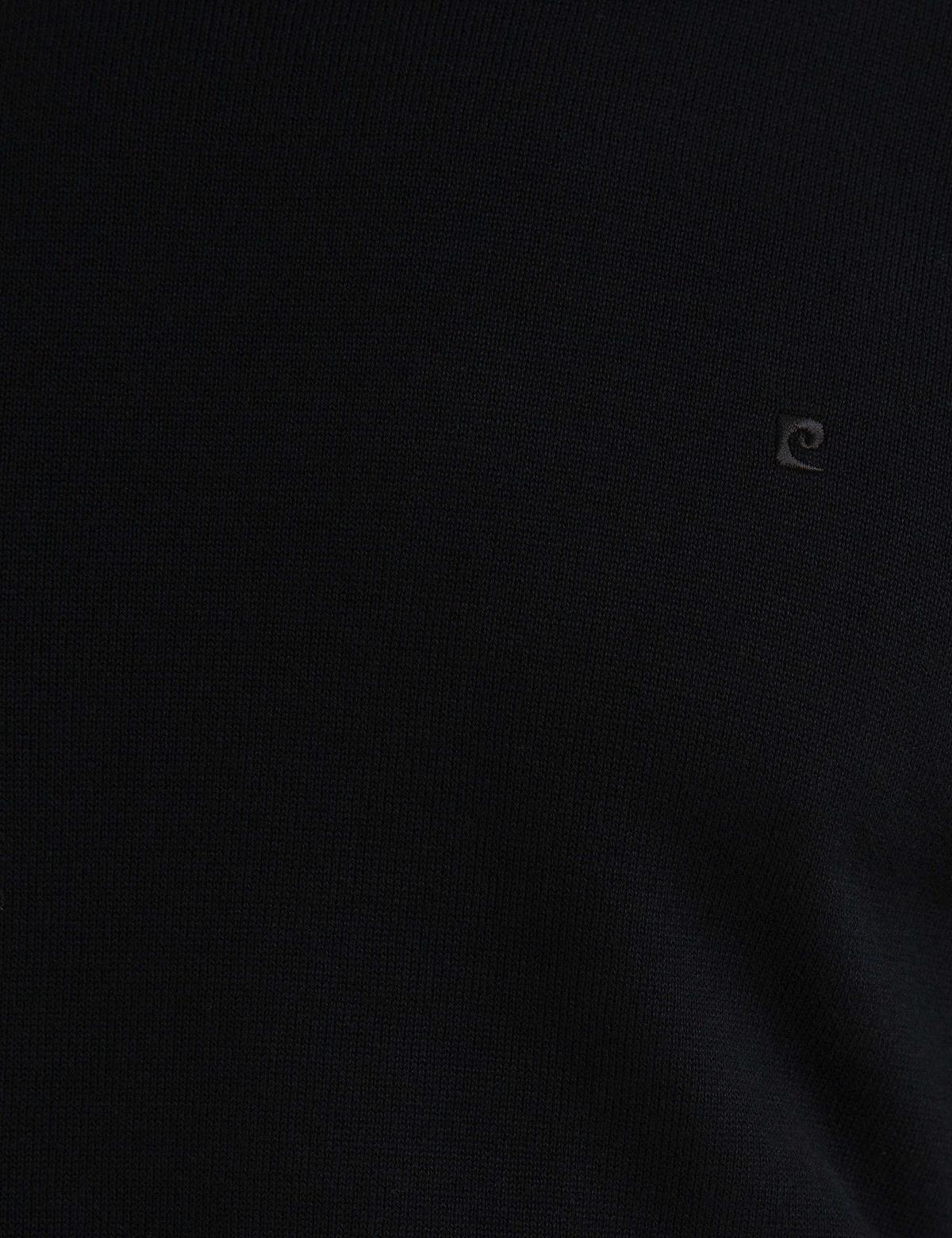 Siyah Slim Fit Basic Triko Kazak - 50194204033