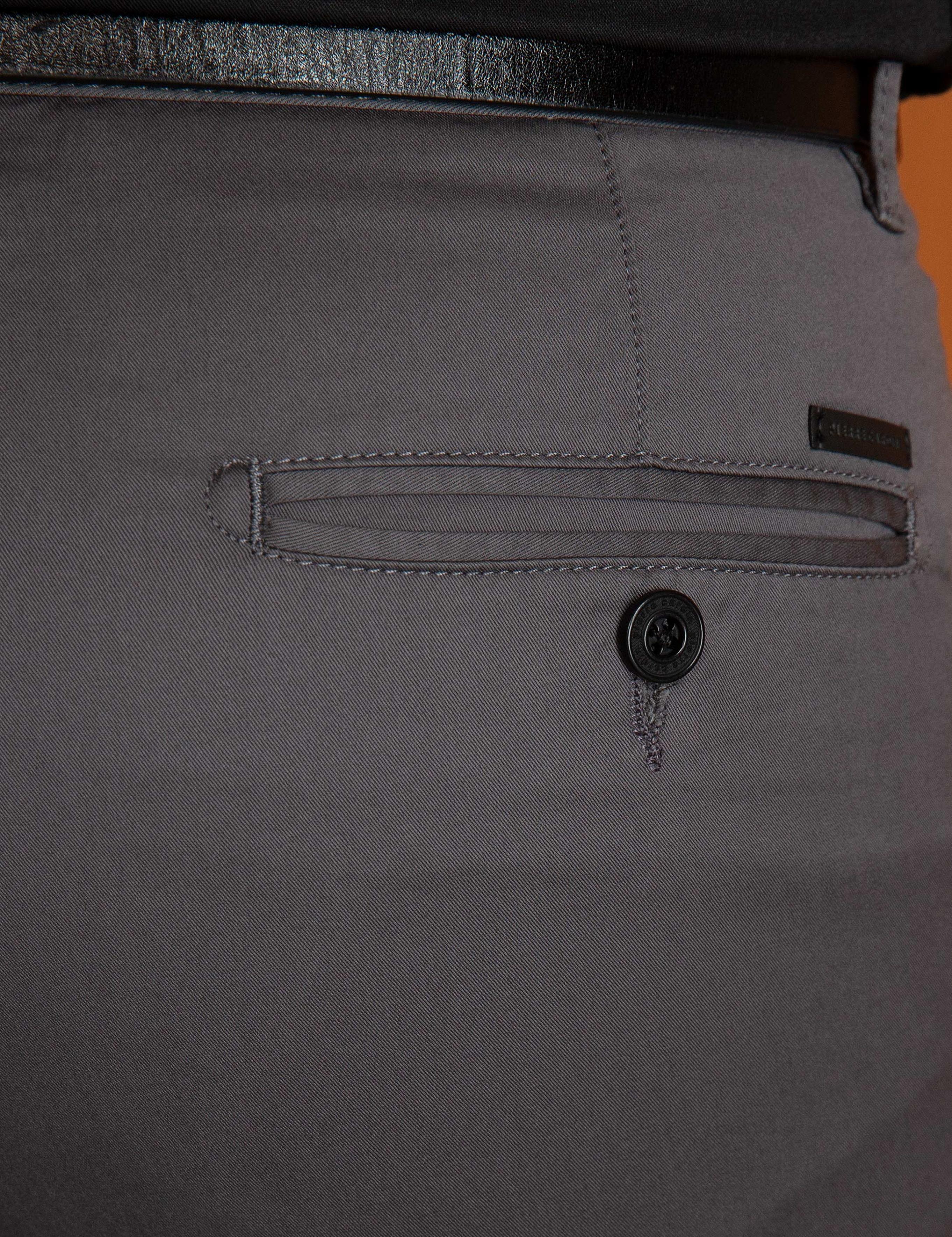 Gri Slim Fit Kanvas Pantolon