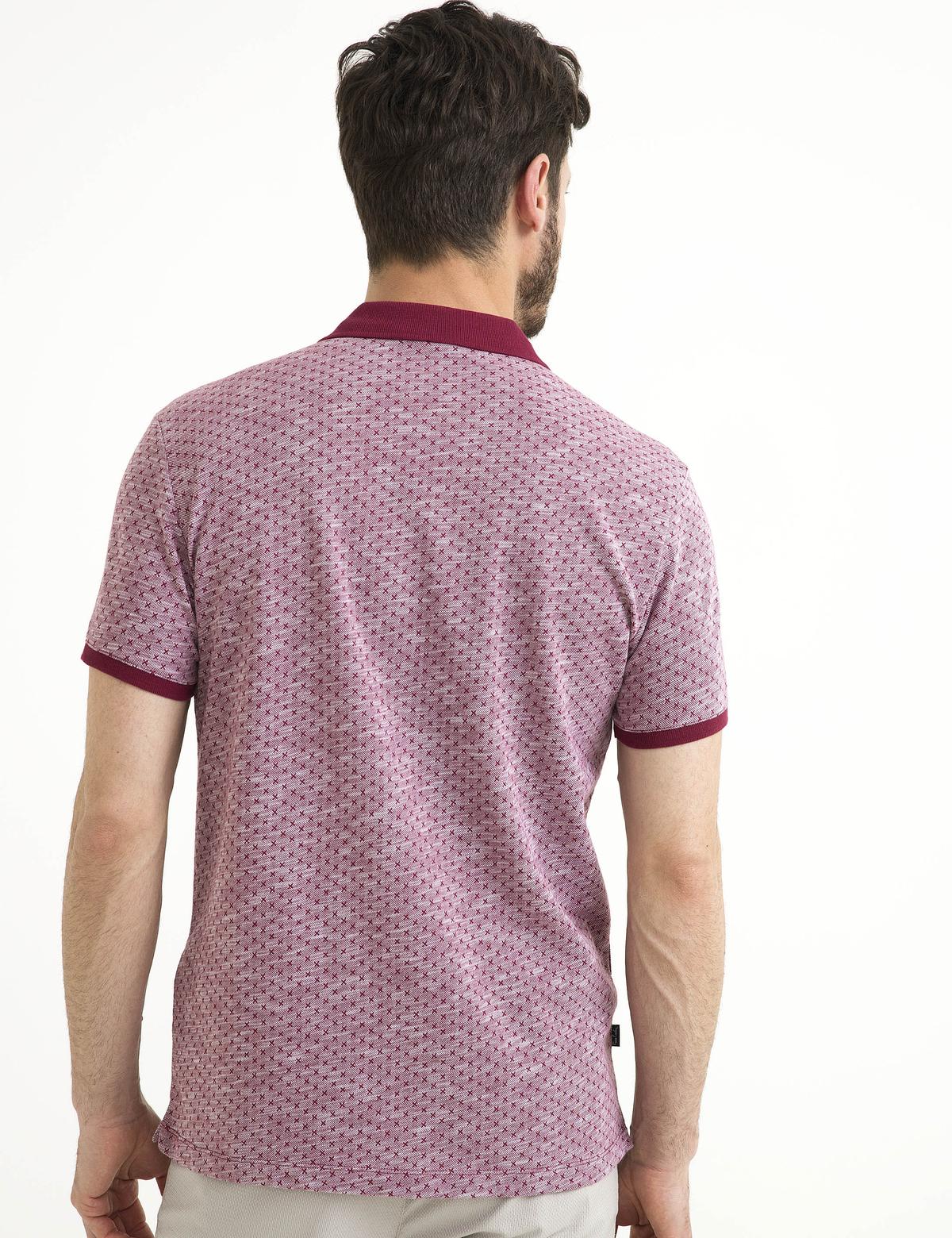 Bordo Slim Fit Polo Yaka Tişört - 50185875021