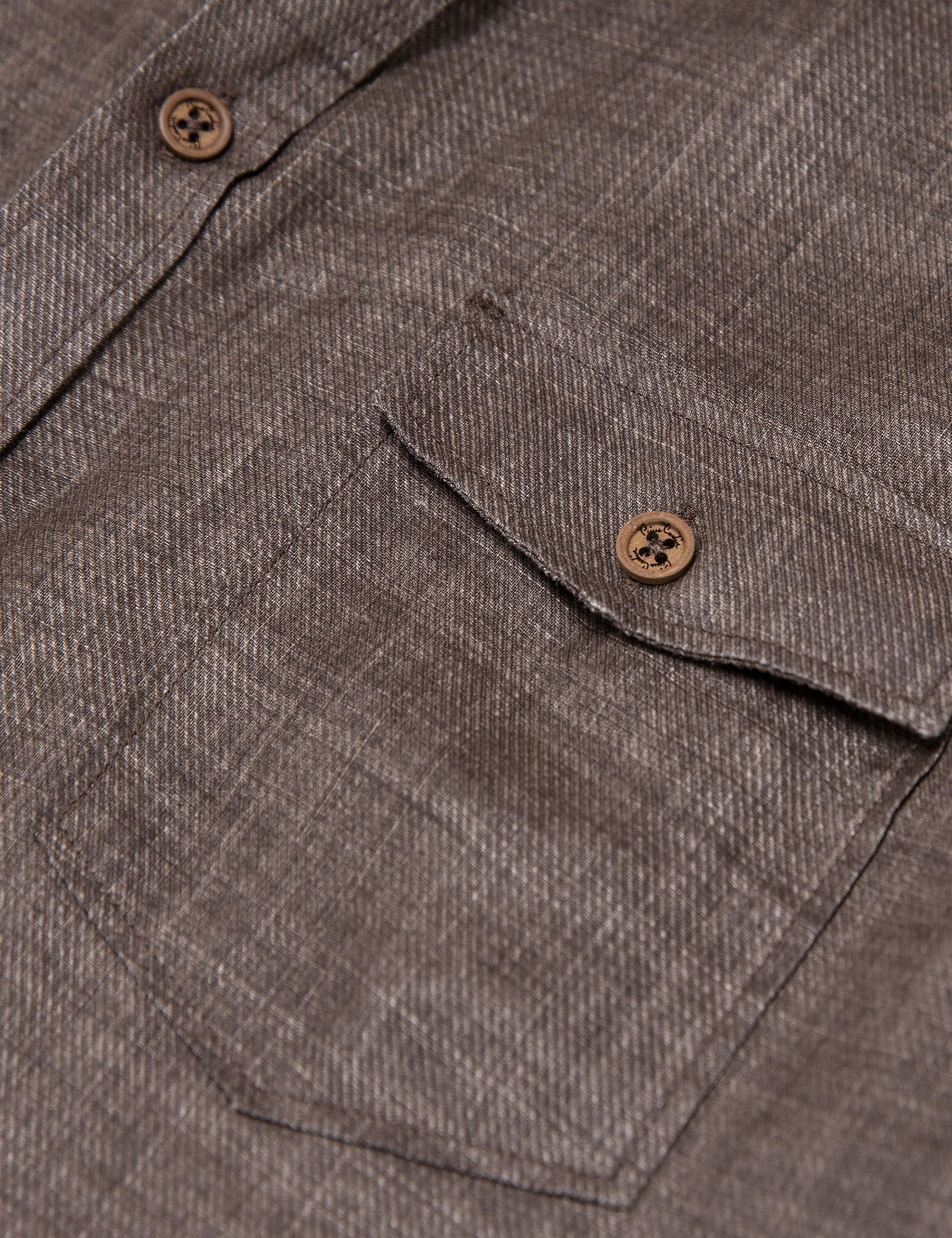 Kahverengi Slim Fit Kısa Kollu Gömlek