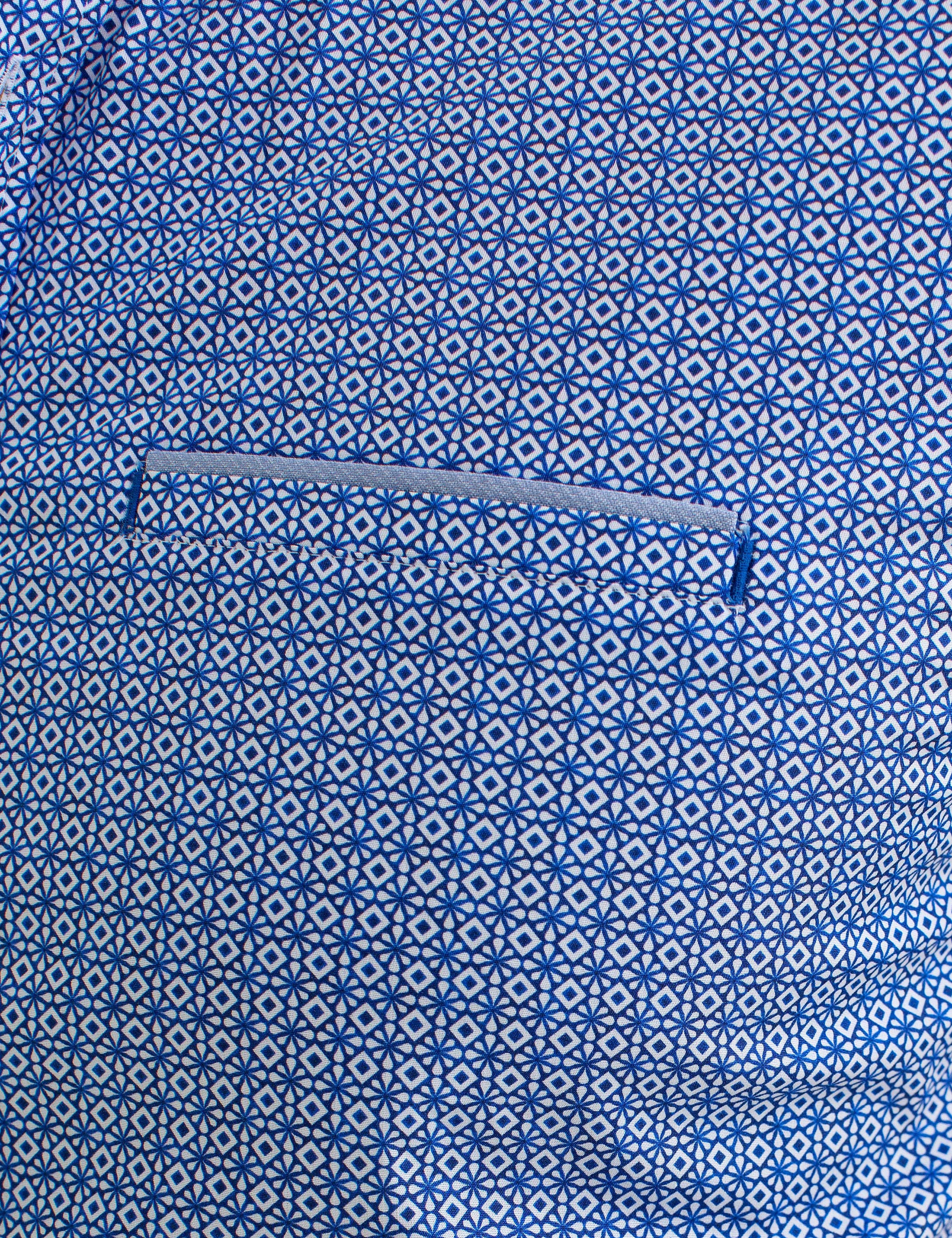 Saks Mavi Slim Fit Kısa Kollu Gömlek - Image 5