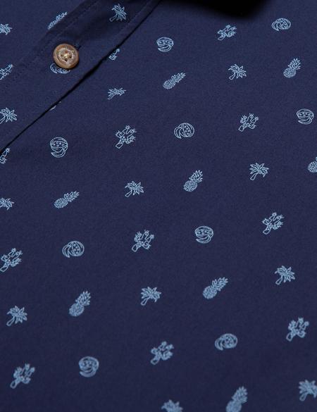 Lacivert Slim Fit Kısa Kollu Gömlek - 50186216004