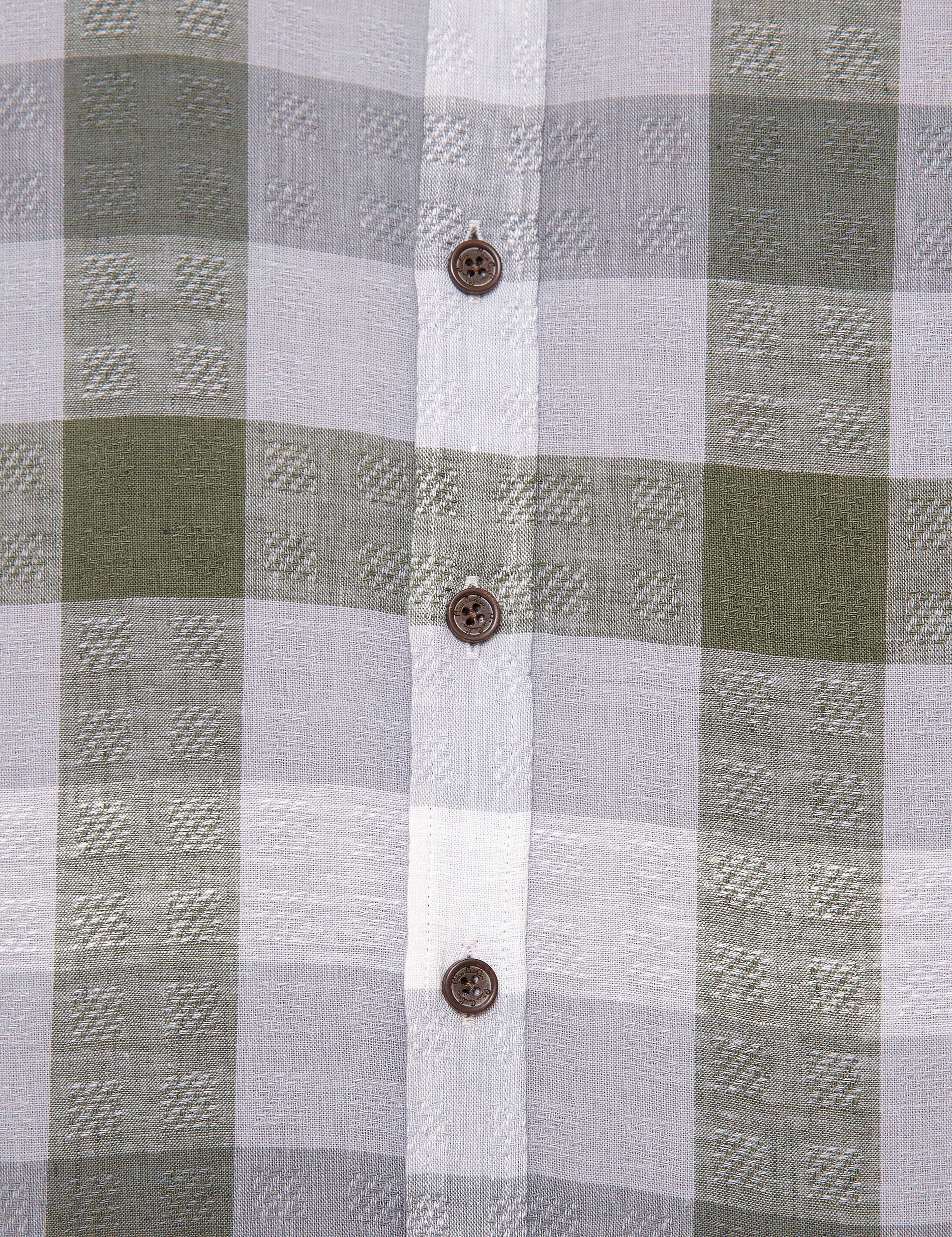 Gri Slim Fit Keten Karışımlı Gömlek - Image 6