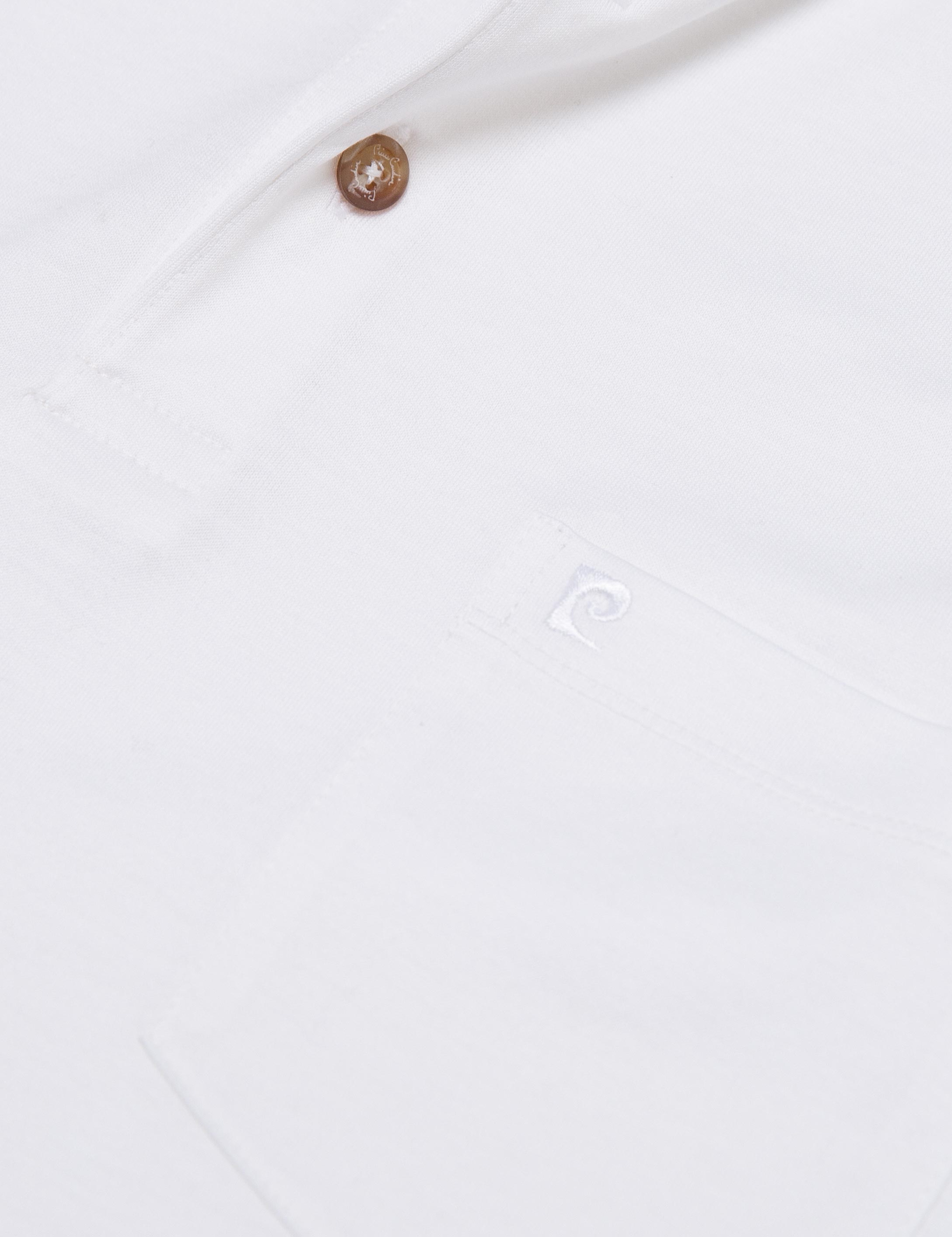 Beyaz Regular Fit Polo Yaka Basic T-Shirt - Image 5