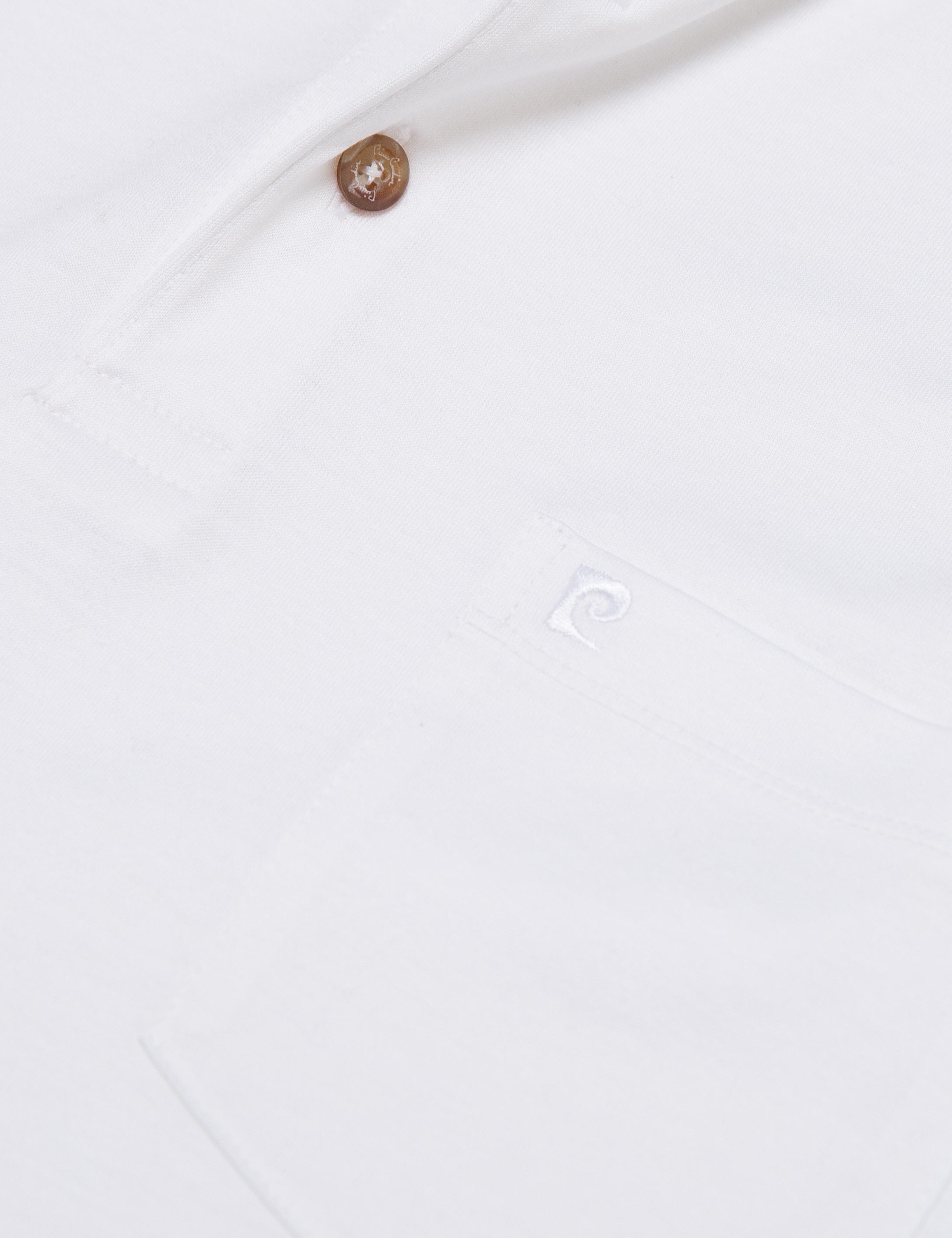 Beyaz Regular Fit Polo Yaka Basic T-Shirt