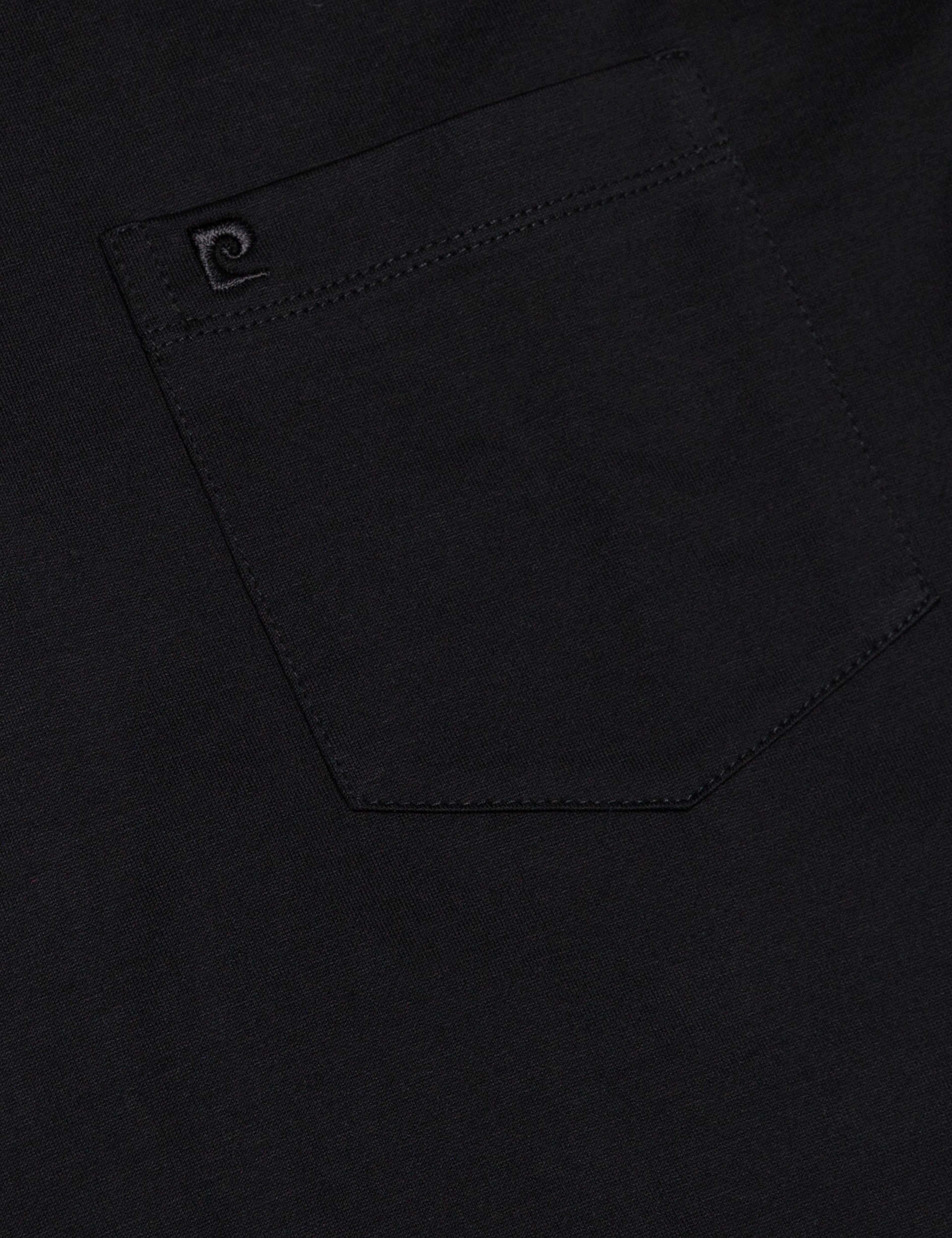 Siyah Regular Fit Polo Yaka Basic T-Shirt - Image 5