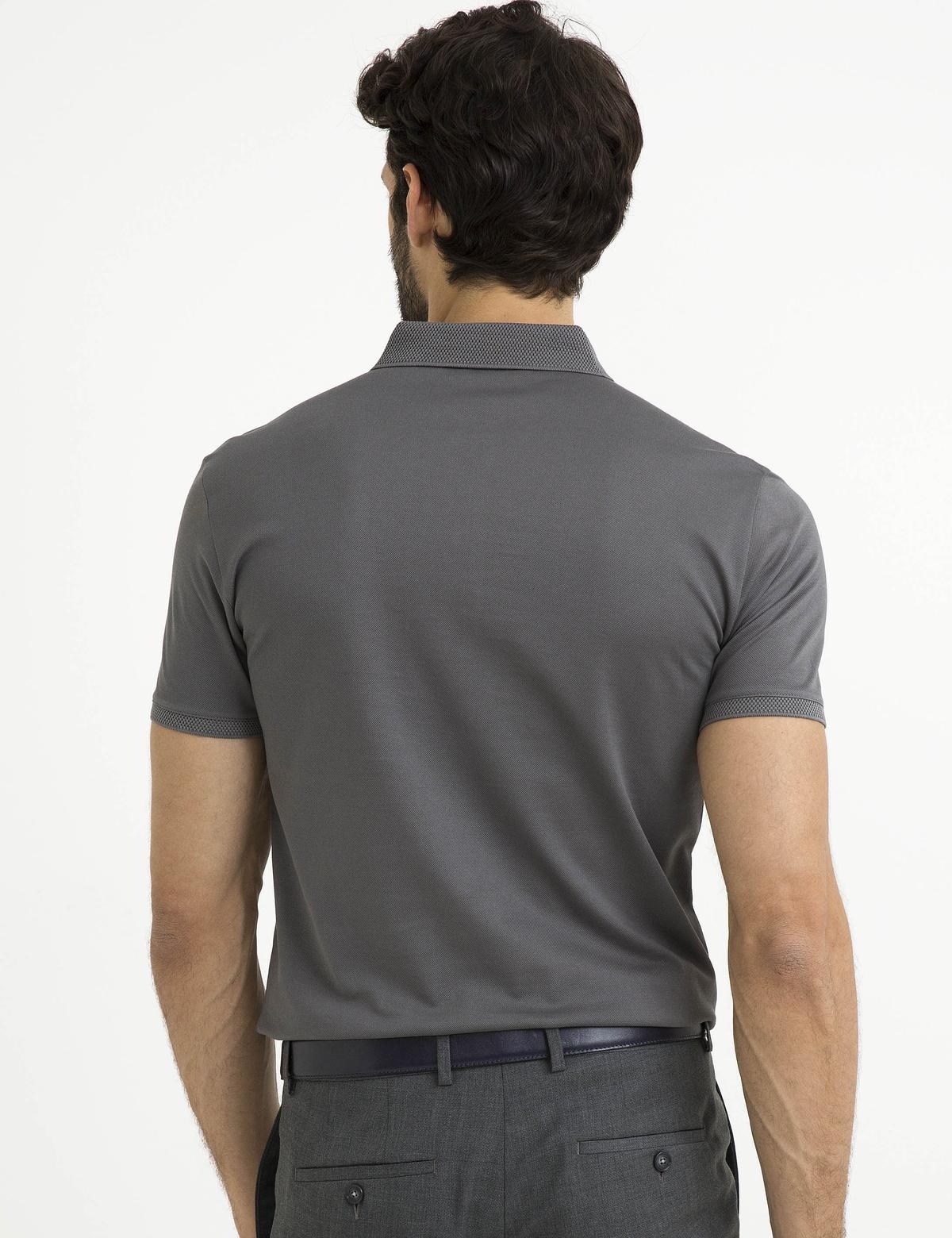 Koyu Gri Slim Fit T-Shirt - 50186356103