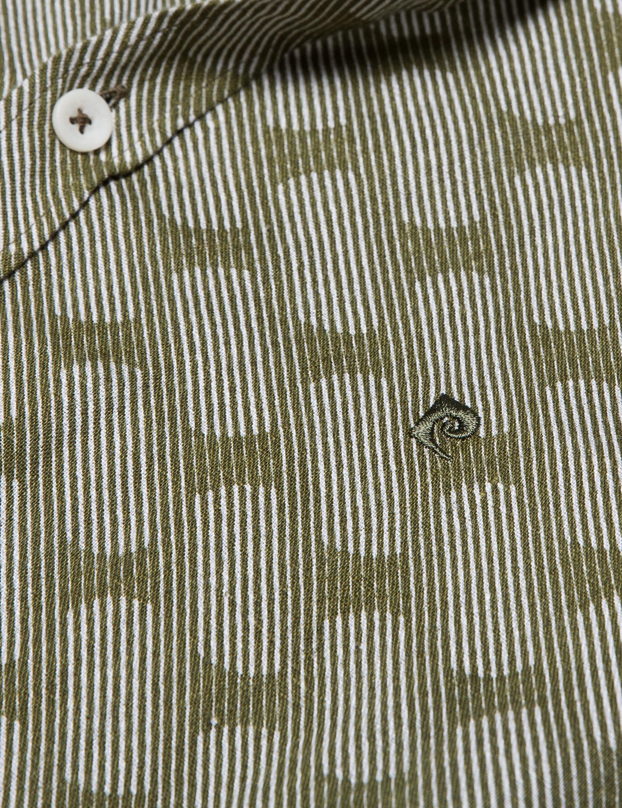 Haki Slim Fit Gömlek - Image 5