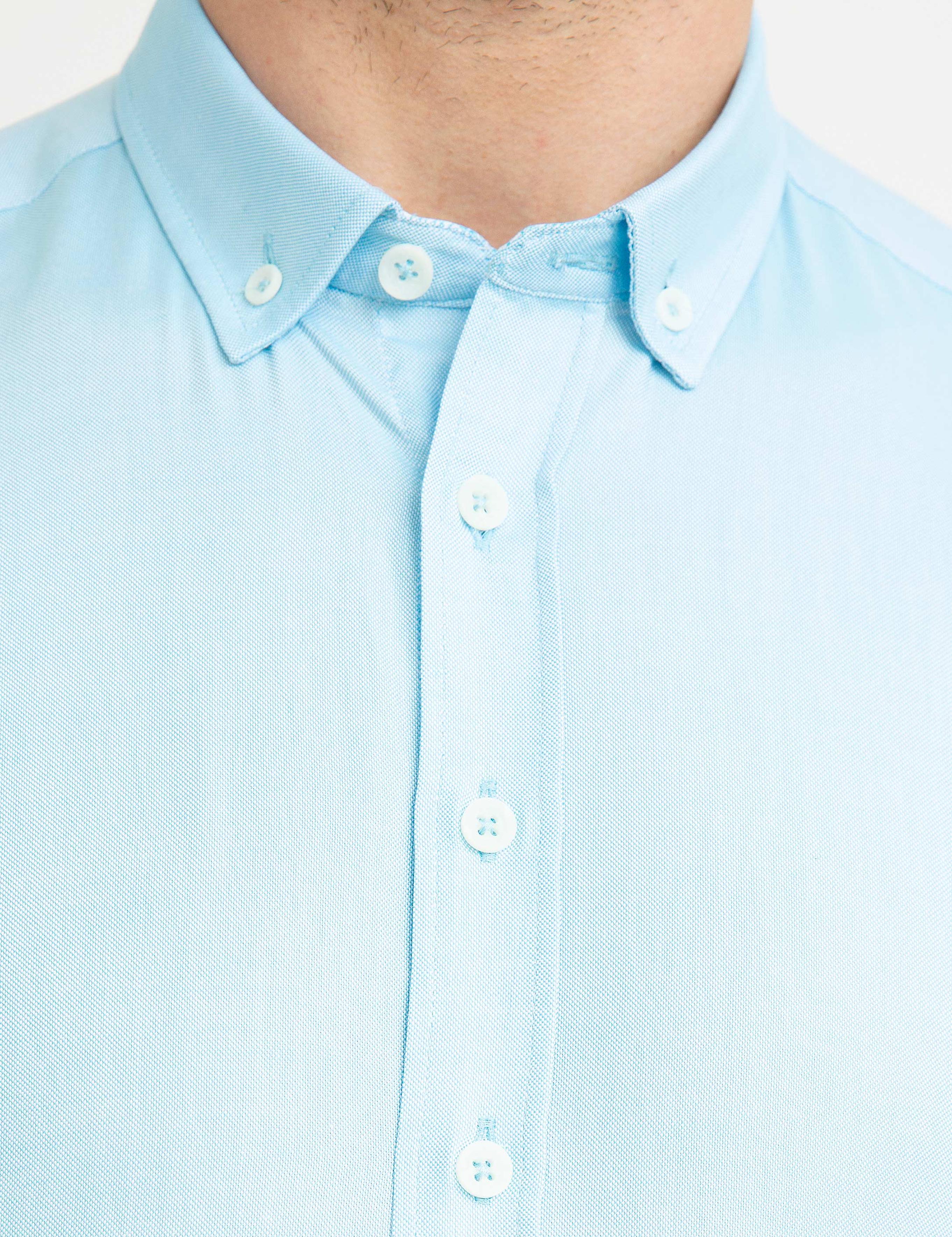 Açık Mavi Slim Fit Uzun Kollu Gömlek