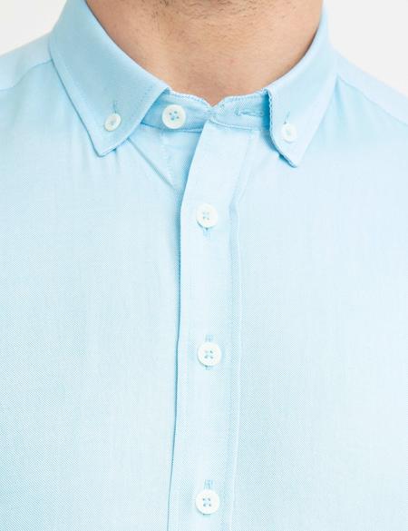 Açık Mavi Slim Fit Uzun Kollu Gömlek - 50186961003
