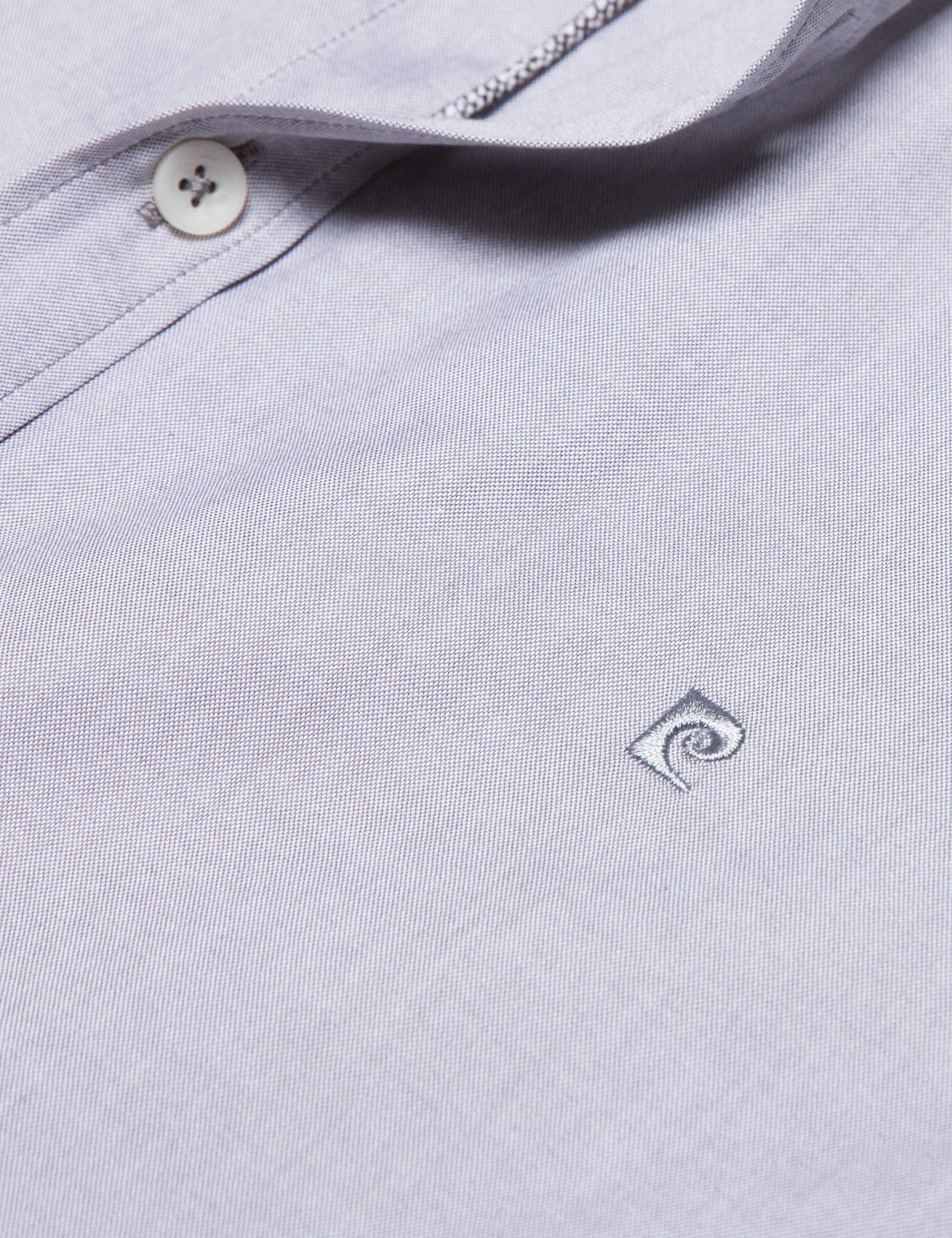 Gri Slim Fit Kısa Kollu Gömlek - Image 5