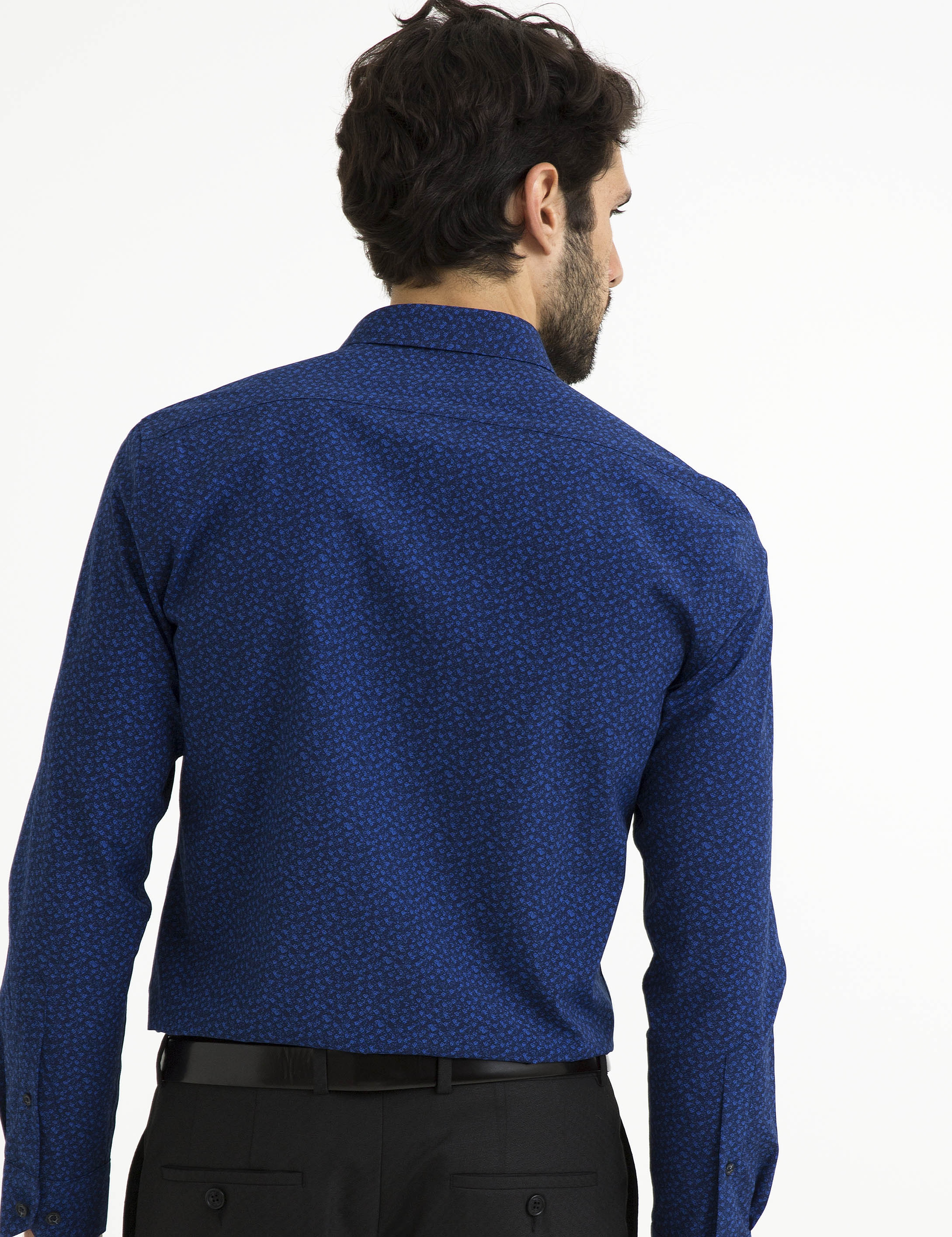 Saks Mavi Slim Fit Gömlek - Image 5