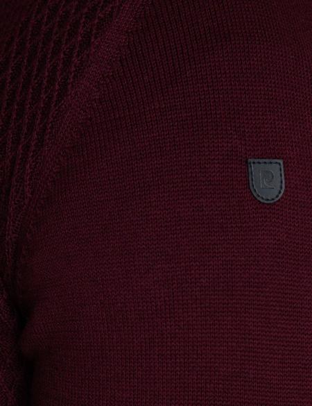 Bordo Slim Fit Triko Hırka - 50197138004