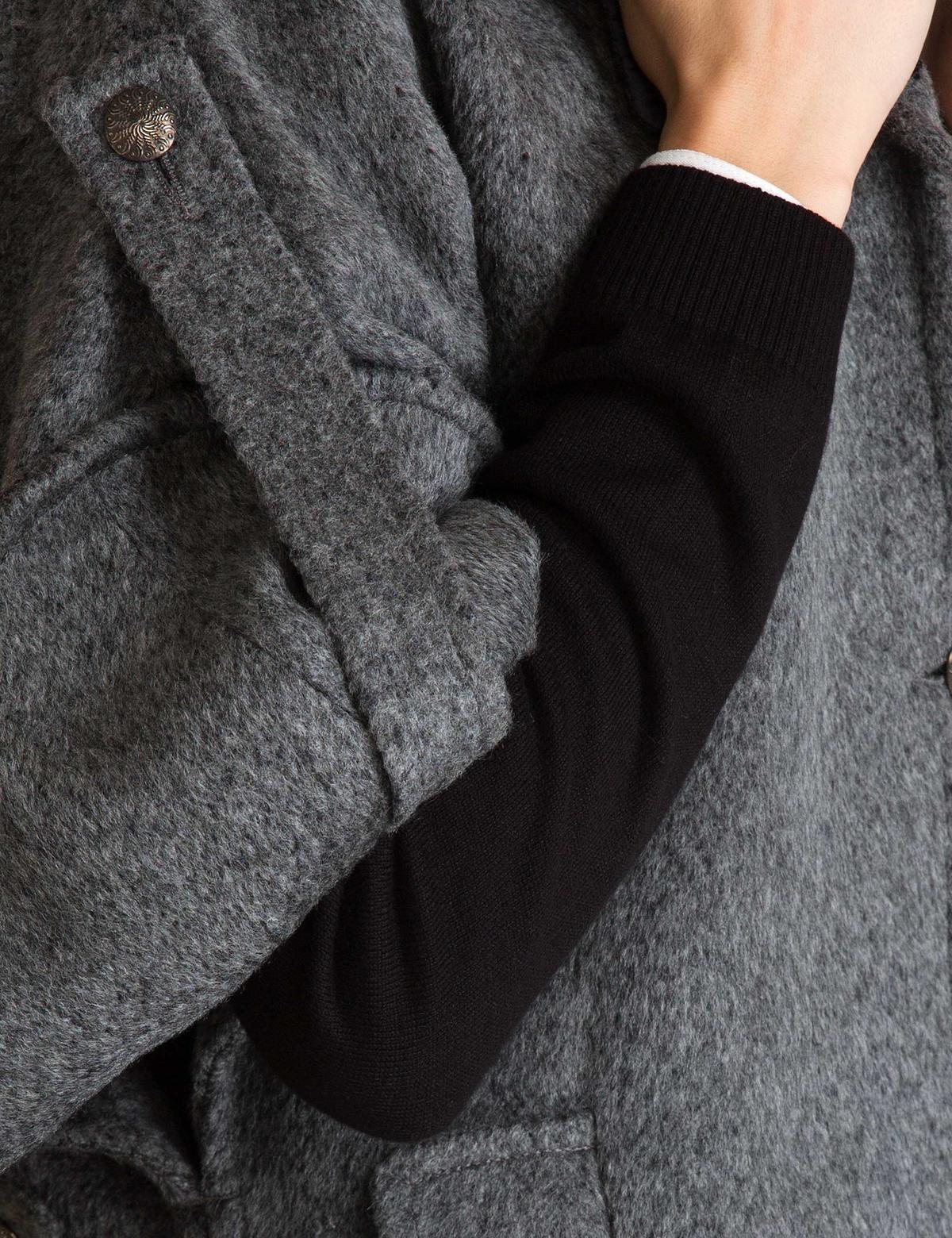 Gri Regular Fit Kaşe Kaban - 50197396016