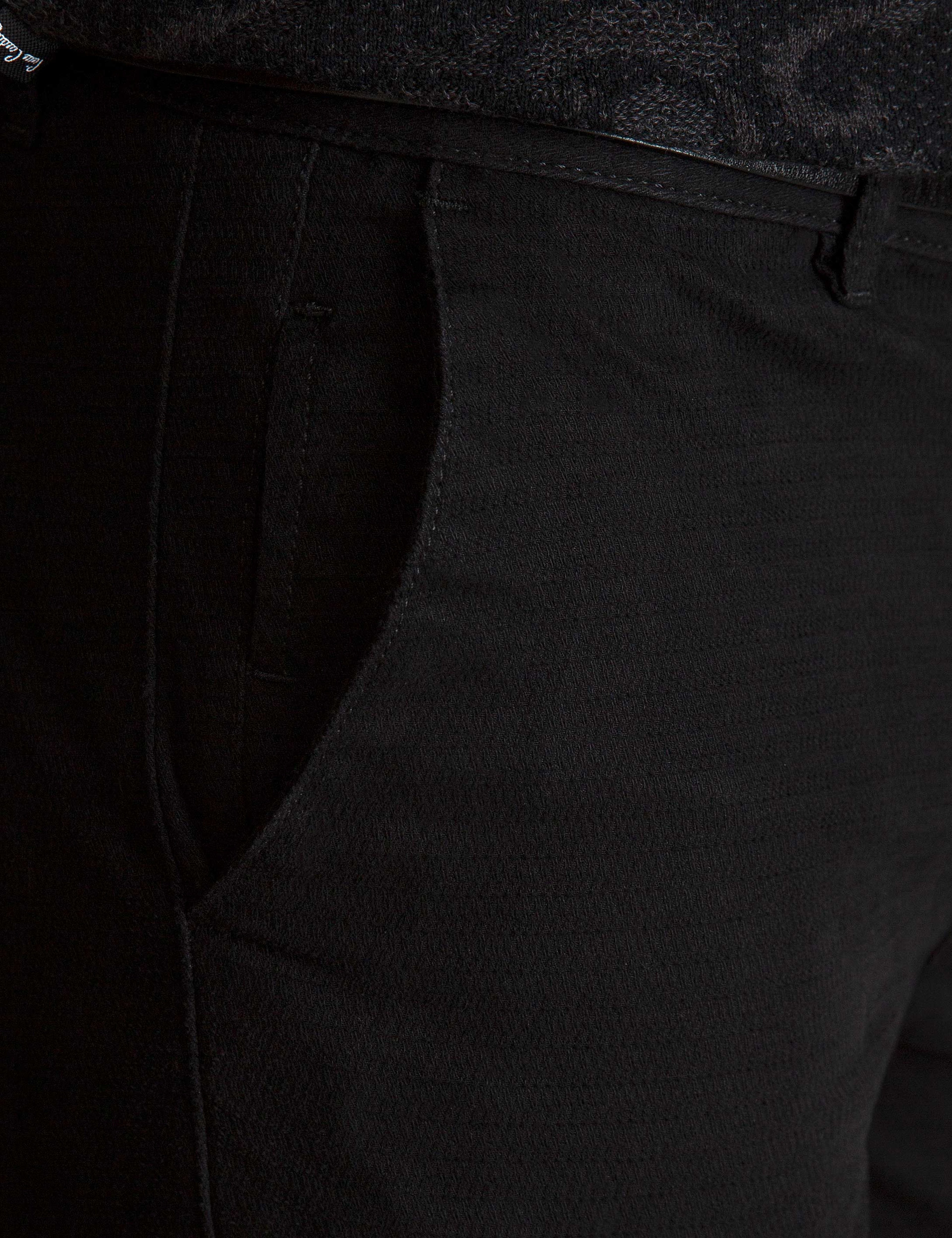 Siyah Slim Fit Chino Pantolon - Image 5