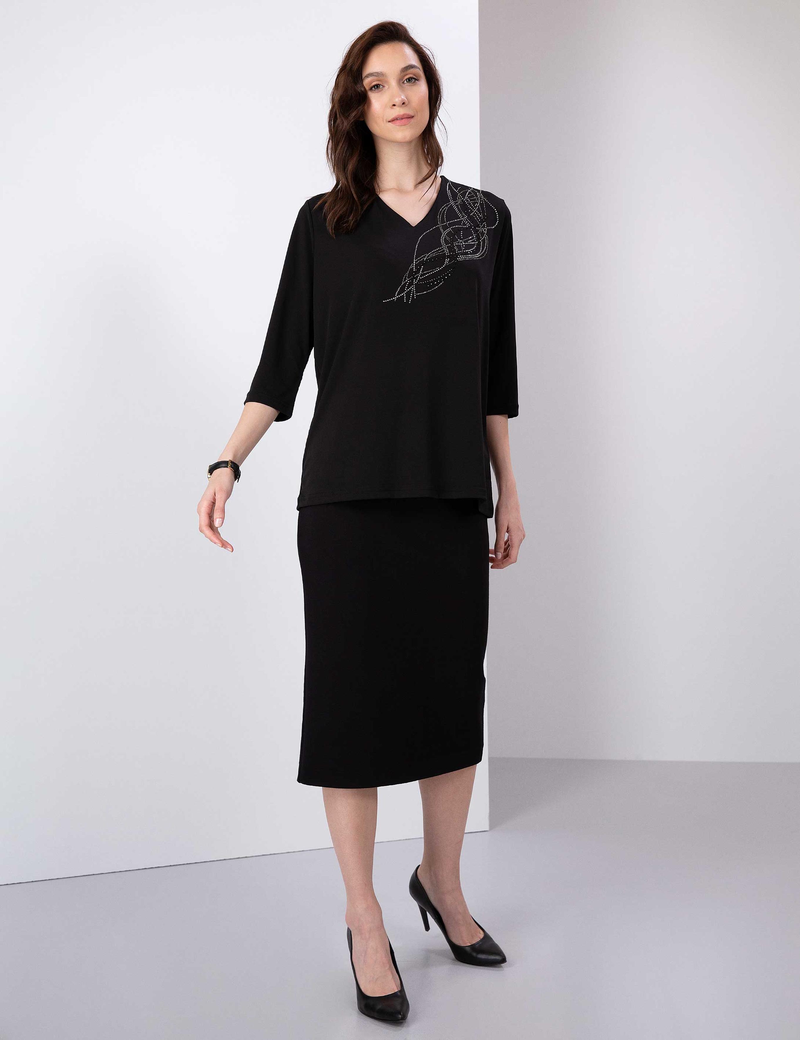 Siyah Comfort Fit Bluz