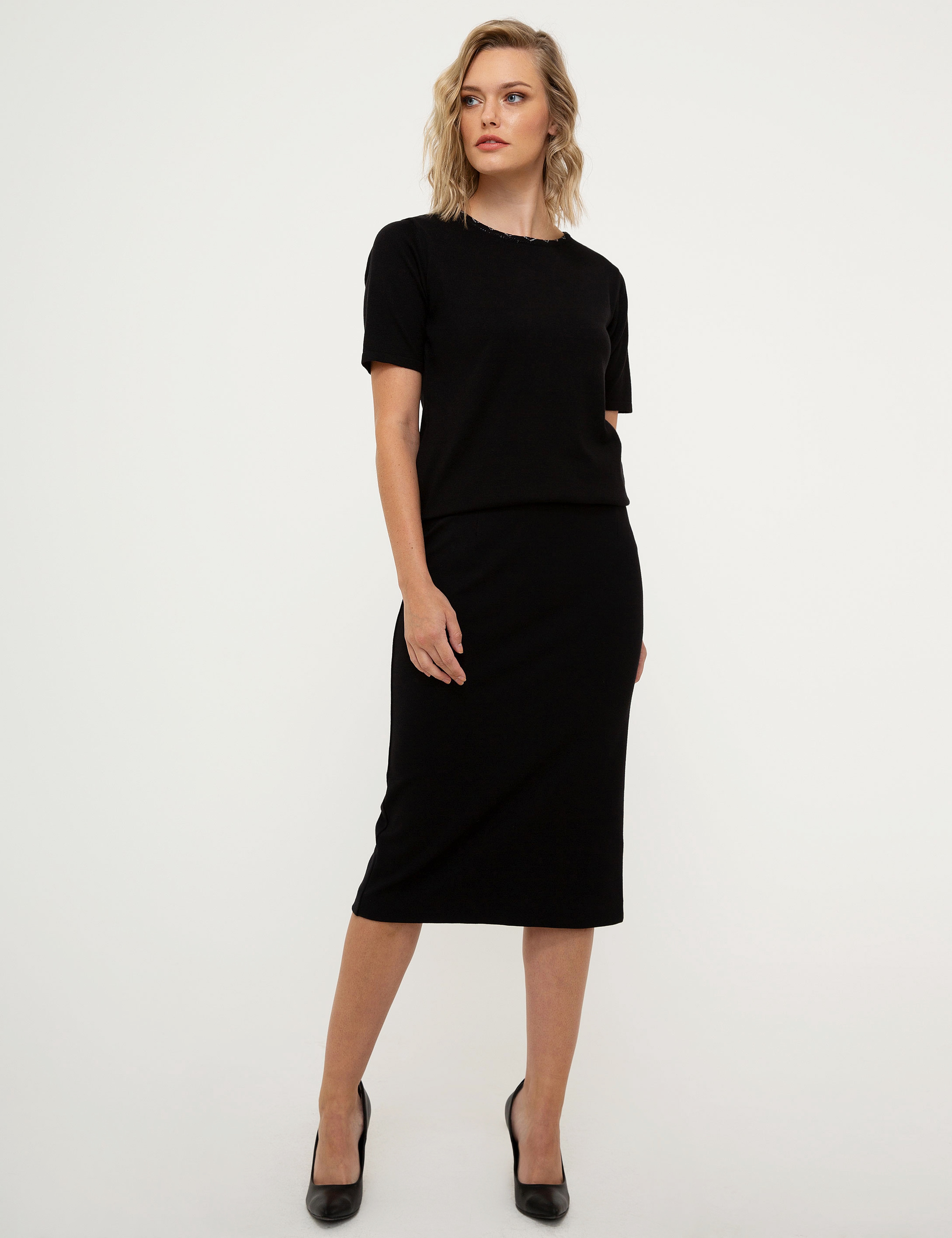 Siyah Regular Fit Kazak - Image 5