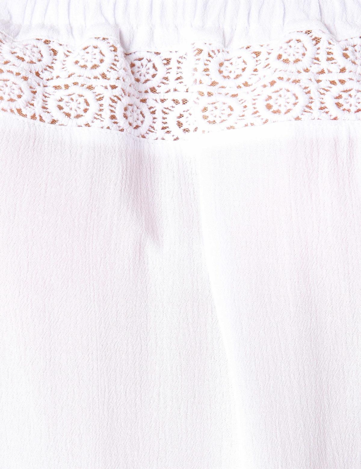 Beyaz Crop Top Bluz - 50202566005