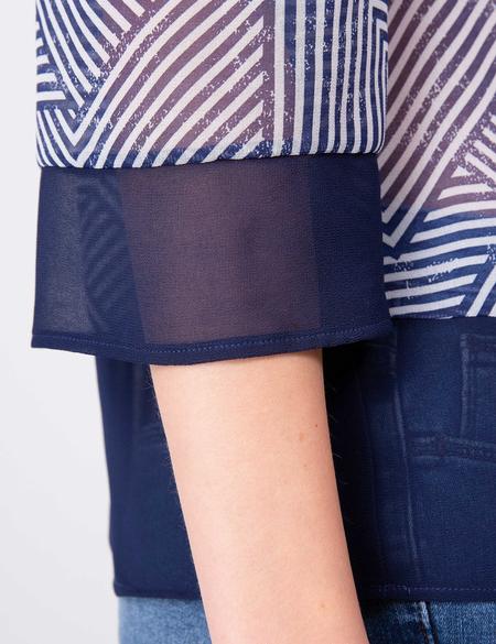 Lacivert Tül Bluz - 50202639014