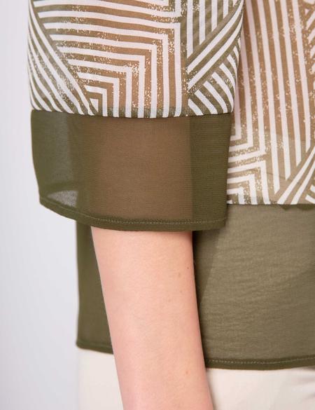 Haki Tül Bluz - 50202639010