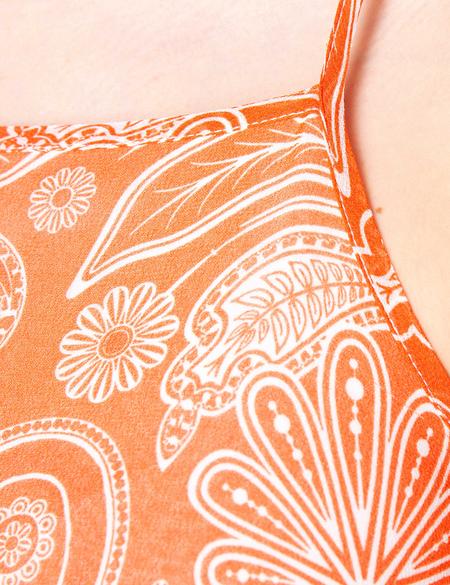 Kırmızı Rahat Kesim Desenli Elbise - 50202801004