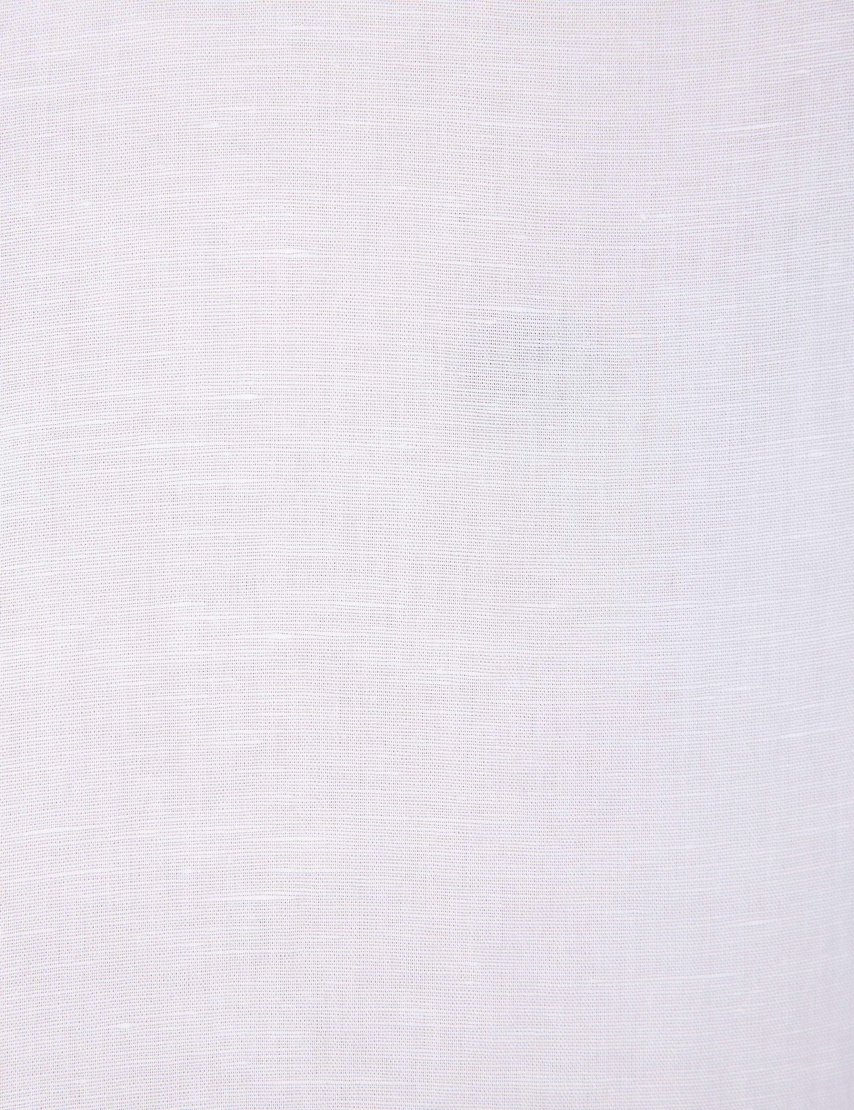 Beyaz Slim Fit Keten Karışımlı Gömlek