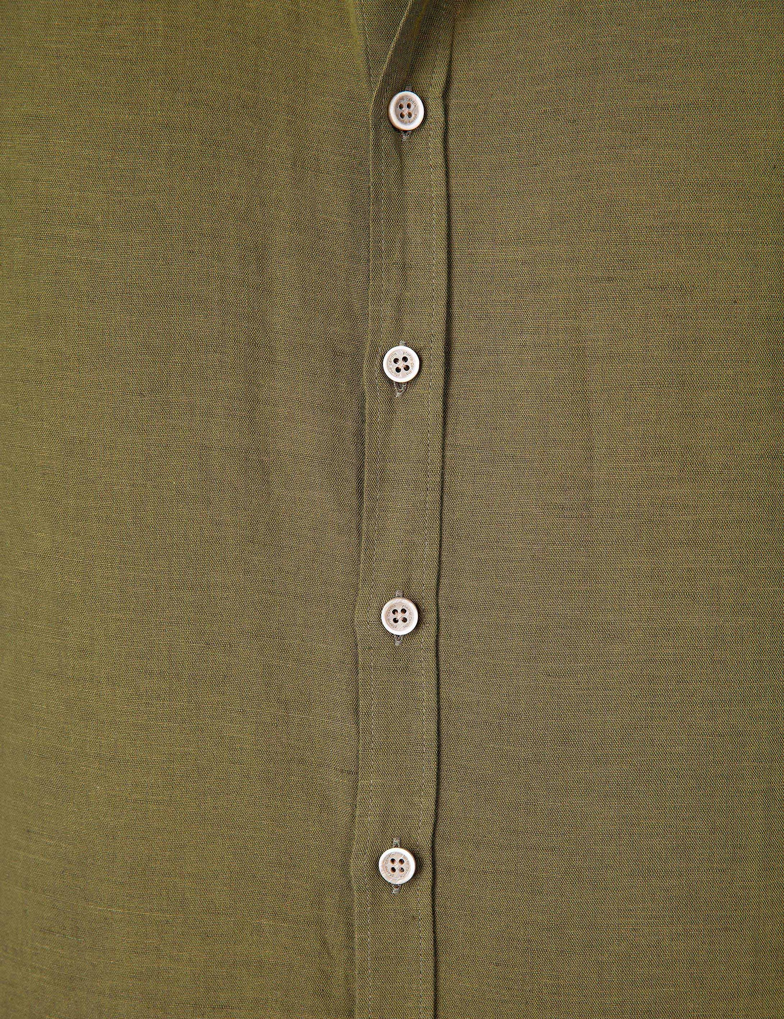 Haki Slim Fit Uzun Kollu Gömlek