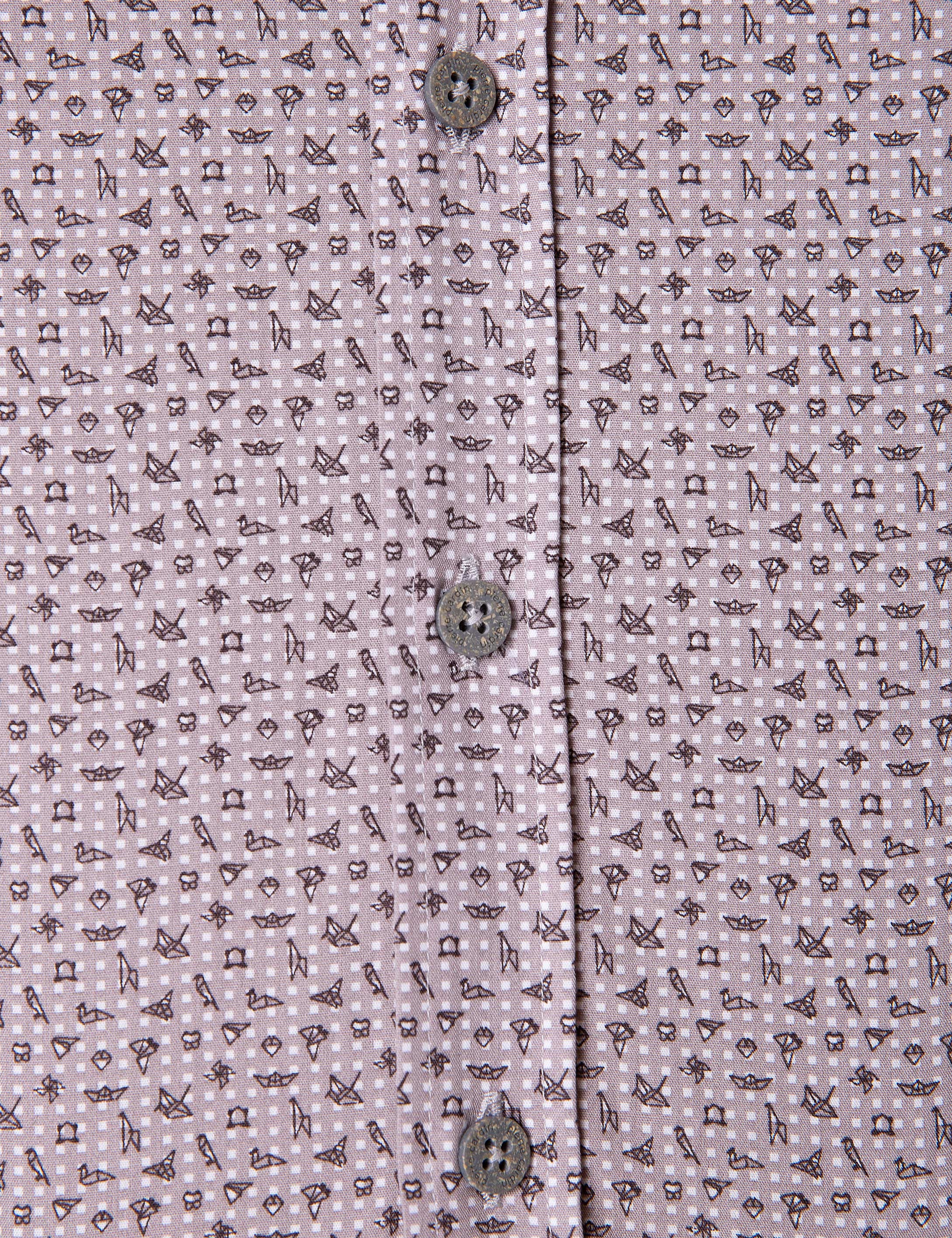 Açık Gri Slim Fit Uzun Kollu Gömlek - Image 5