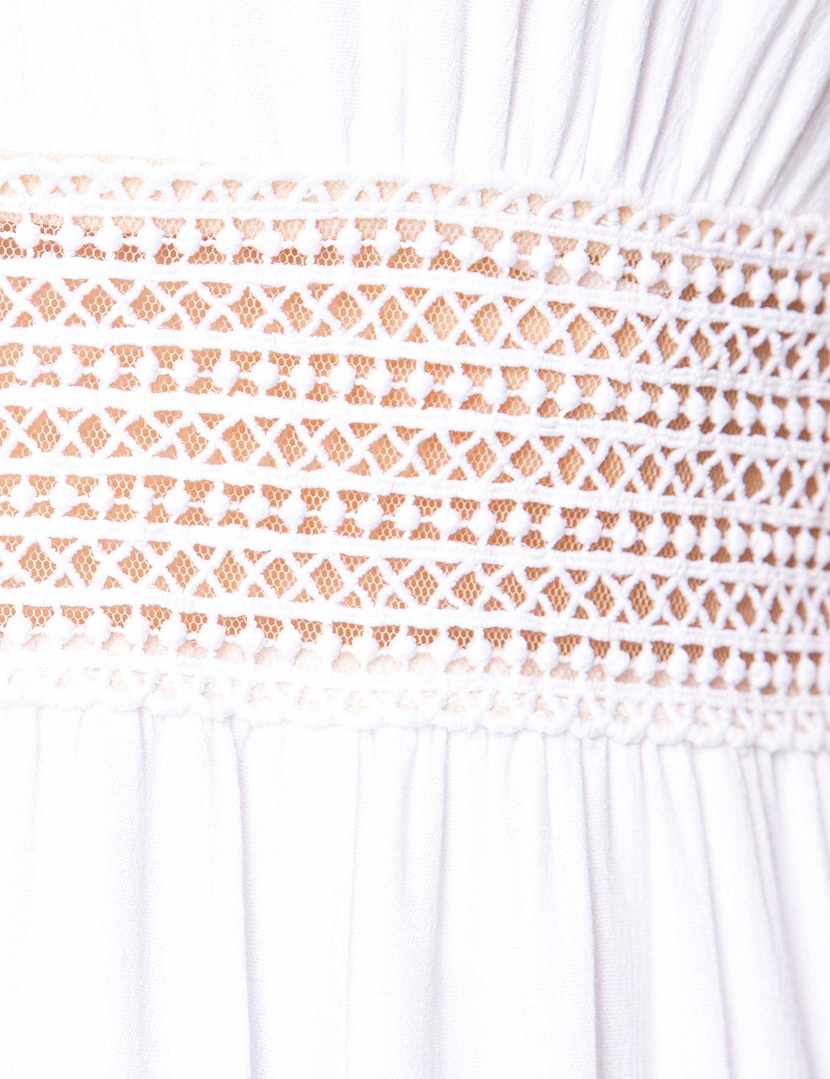 Beyaz Rahat Kesim Dokuma Elbise - 50202853003