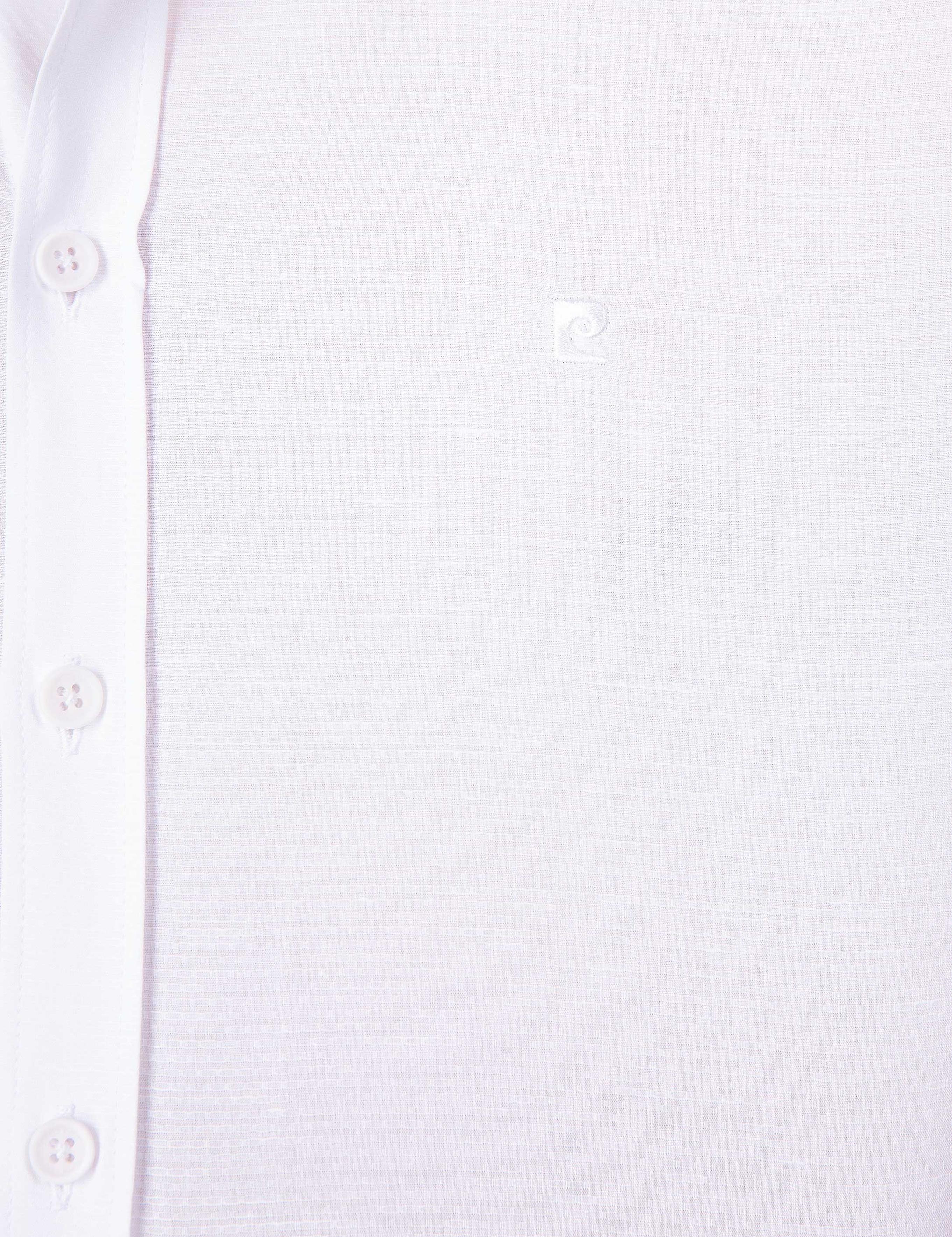 Beyaz Slim Fit Keten Karışımlı Gömlek