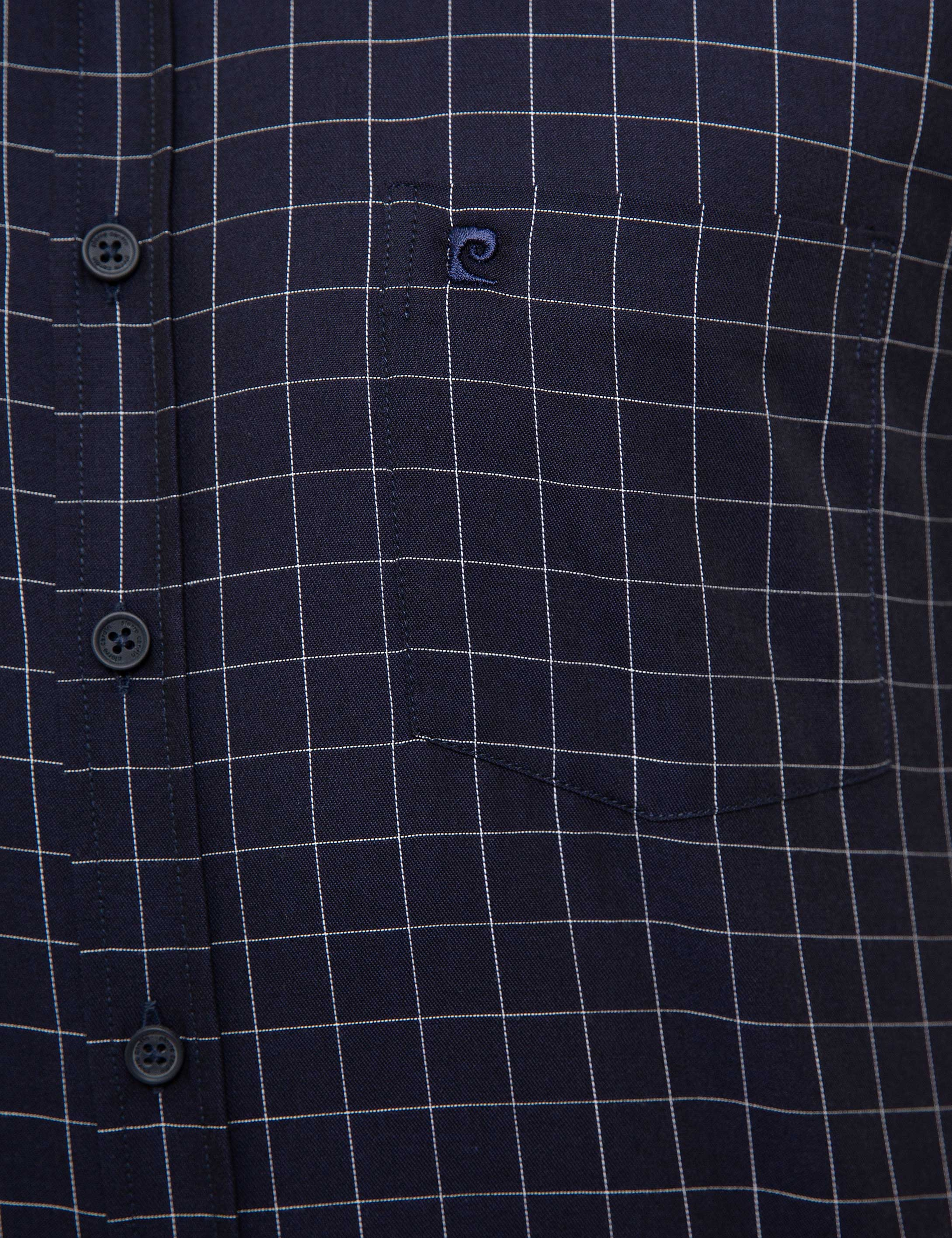 Lacivert Regular Fit Kısa Kollu Gömlek - Image 5