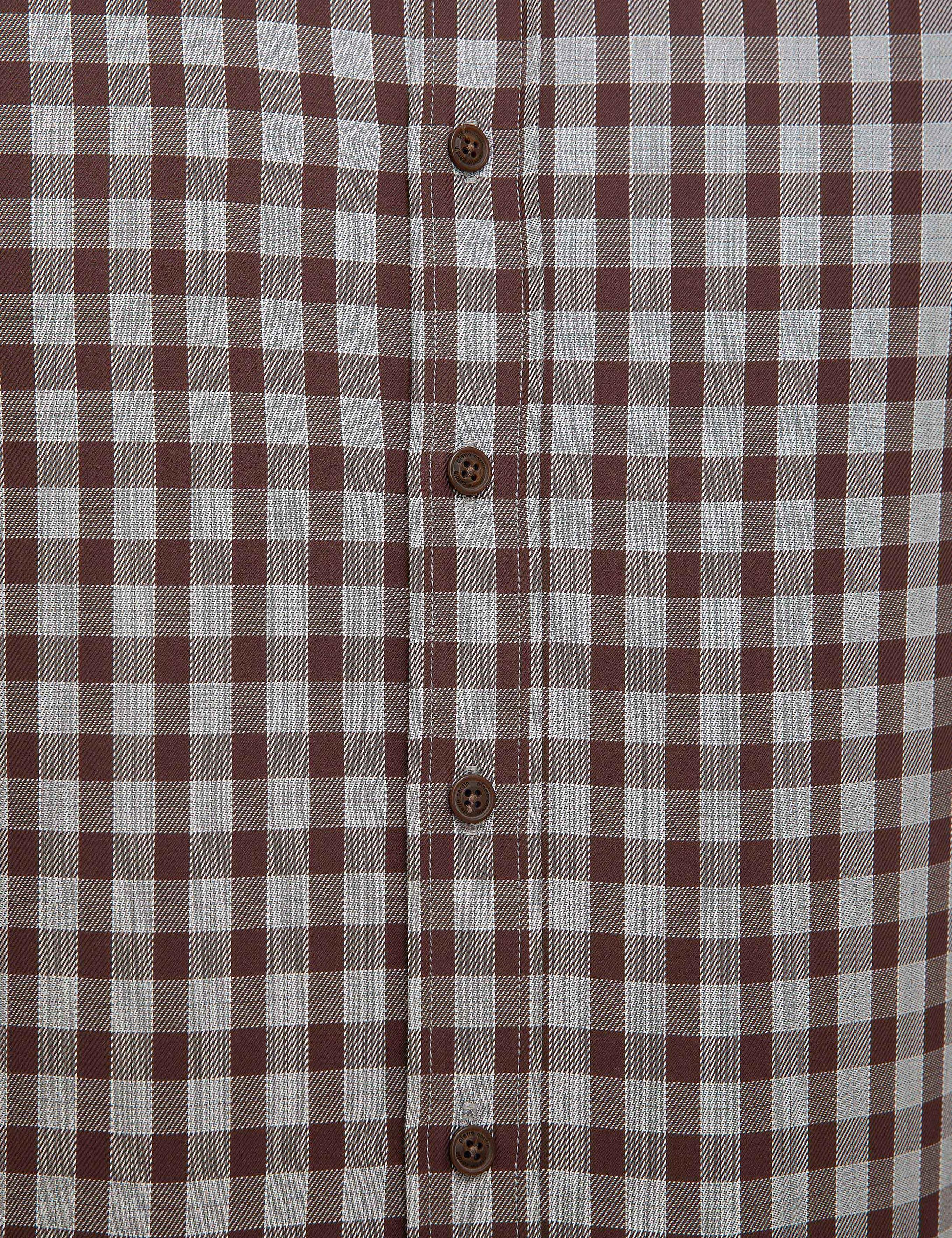 Kahverengi Slim Fit Uzun Kollu Gömlek