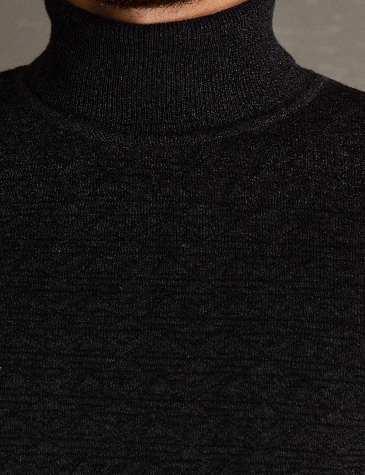 Antrasit Melanj Slim Fit Triko Kazak - 50197166014