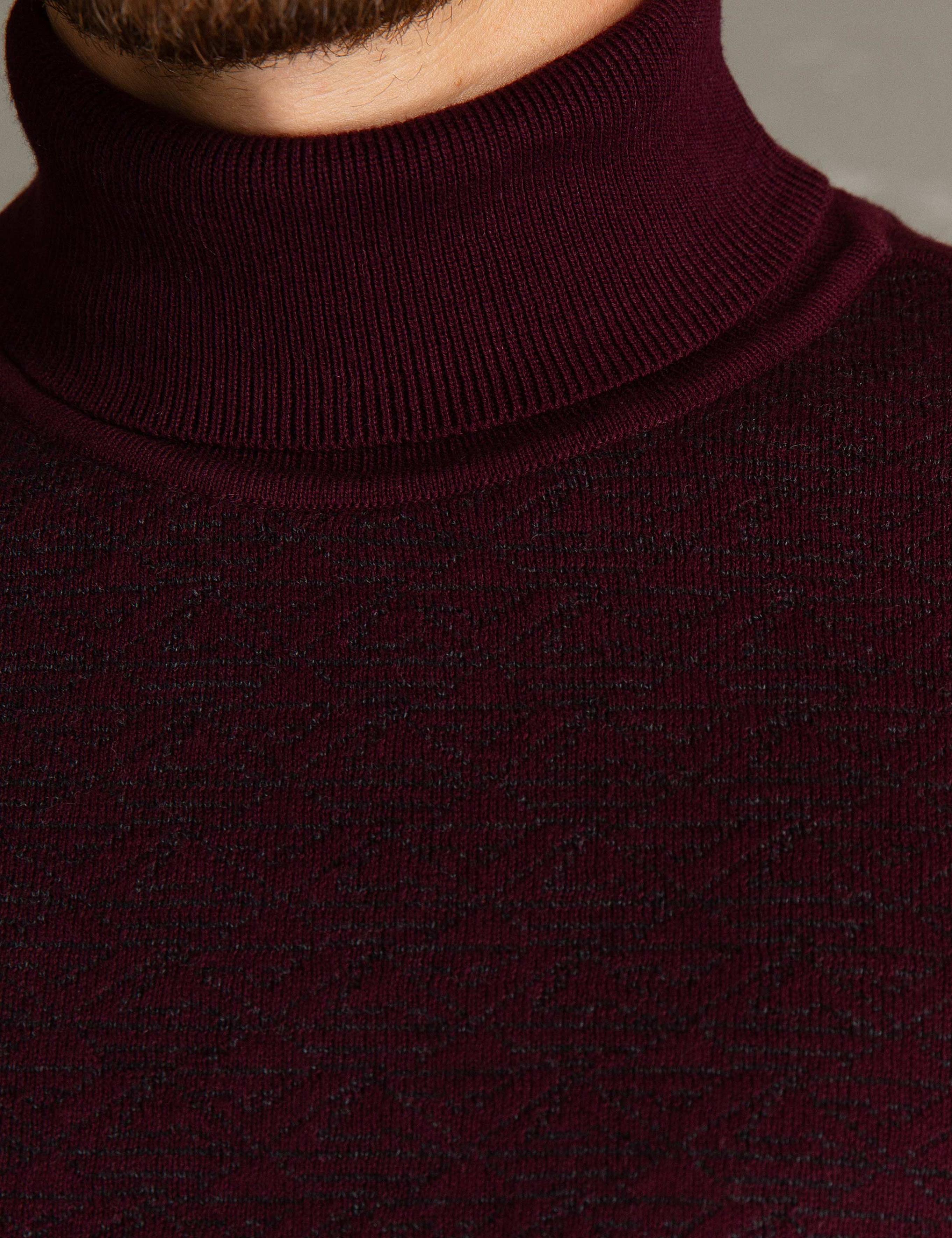 Bordo Slim Fit Triko Kazak