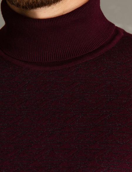 Bordo Slim Fit Triko Kazak - 50197166006