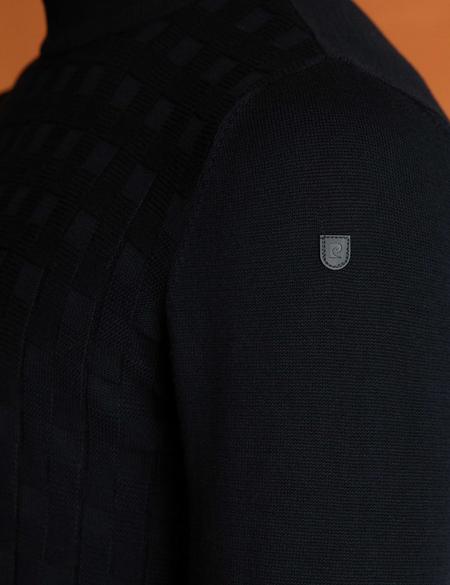 Siyah Slim Fit Triko Kazak - 50197192013