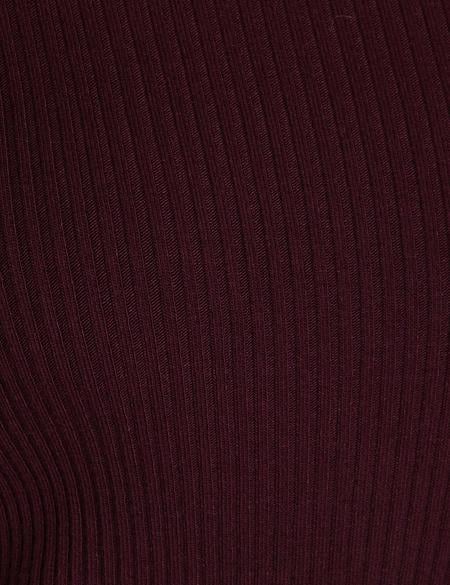 Bordo Slim Fit Bisiklet Yaka Triko Kazak - 50197414019