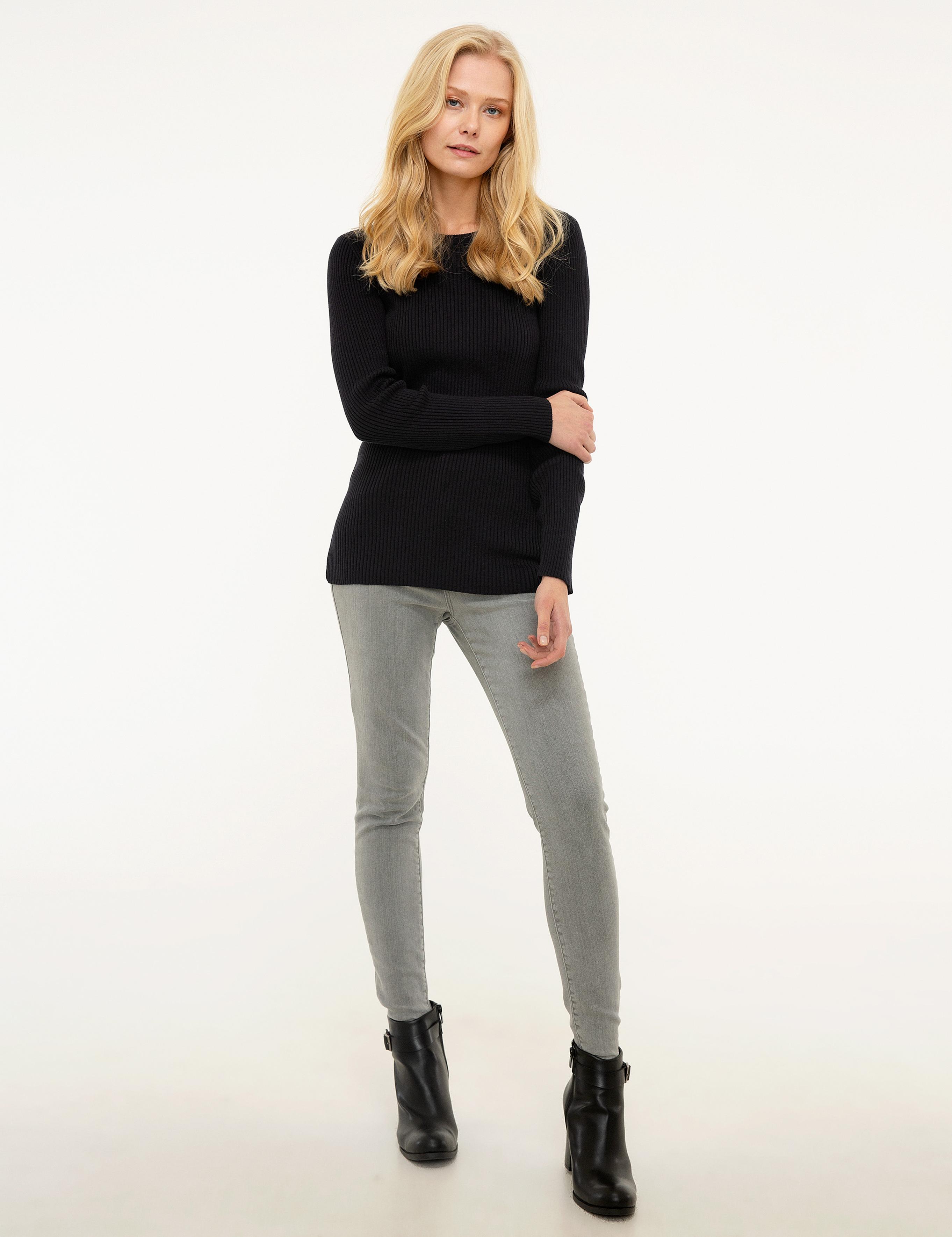 Lacivert Slim Fit Bisiklet Yaka Triko Kazak