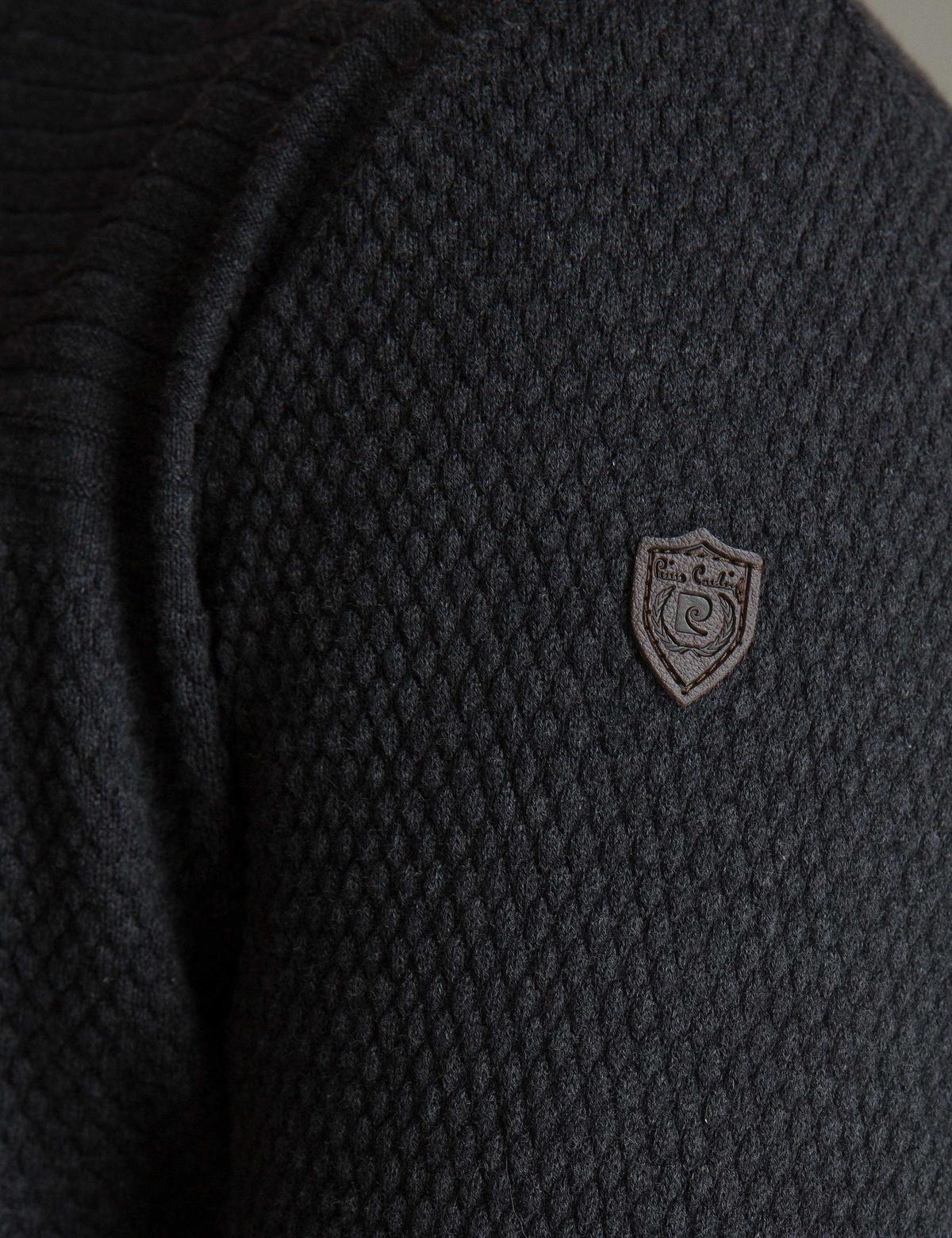 Antrasit Melanj Slim Fit Triko Hırka - 50194838026