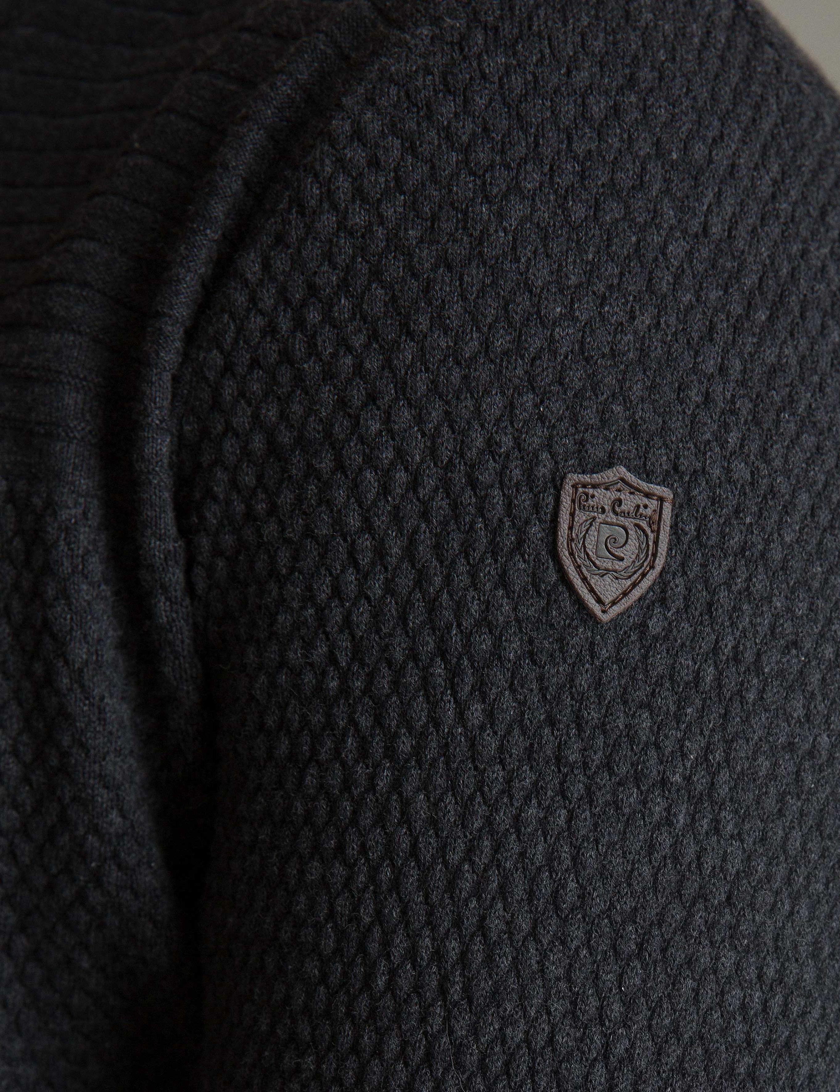 Antrasit Melanj Slim Fit Triko Hırka