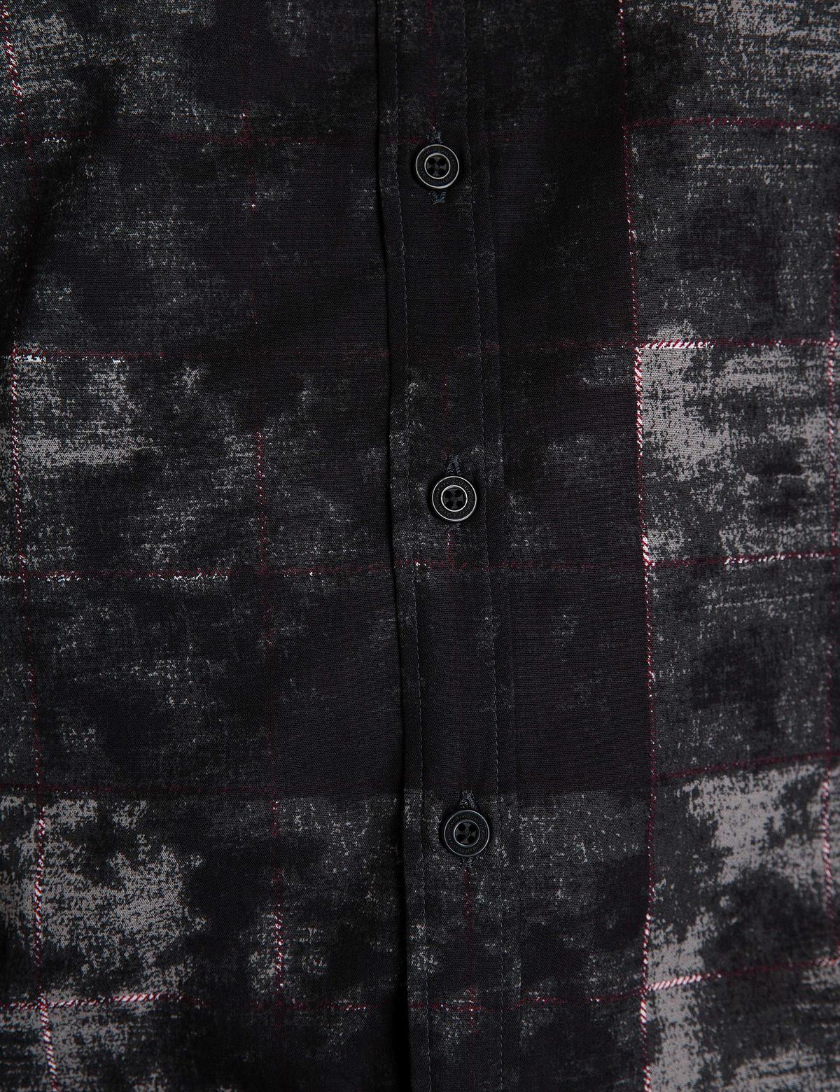 Bordo Detaylı Siyah Regular Fit Gömlek - 50195211010