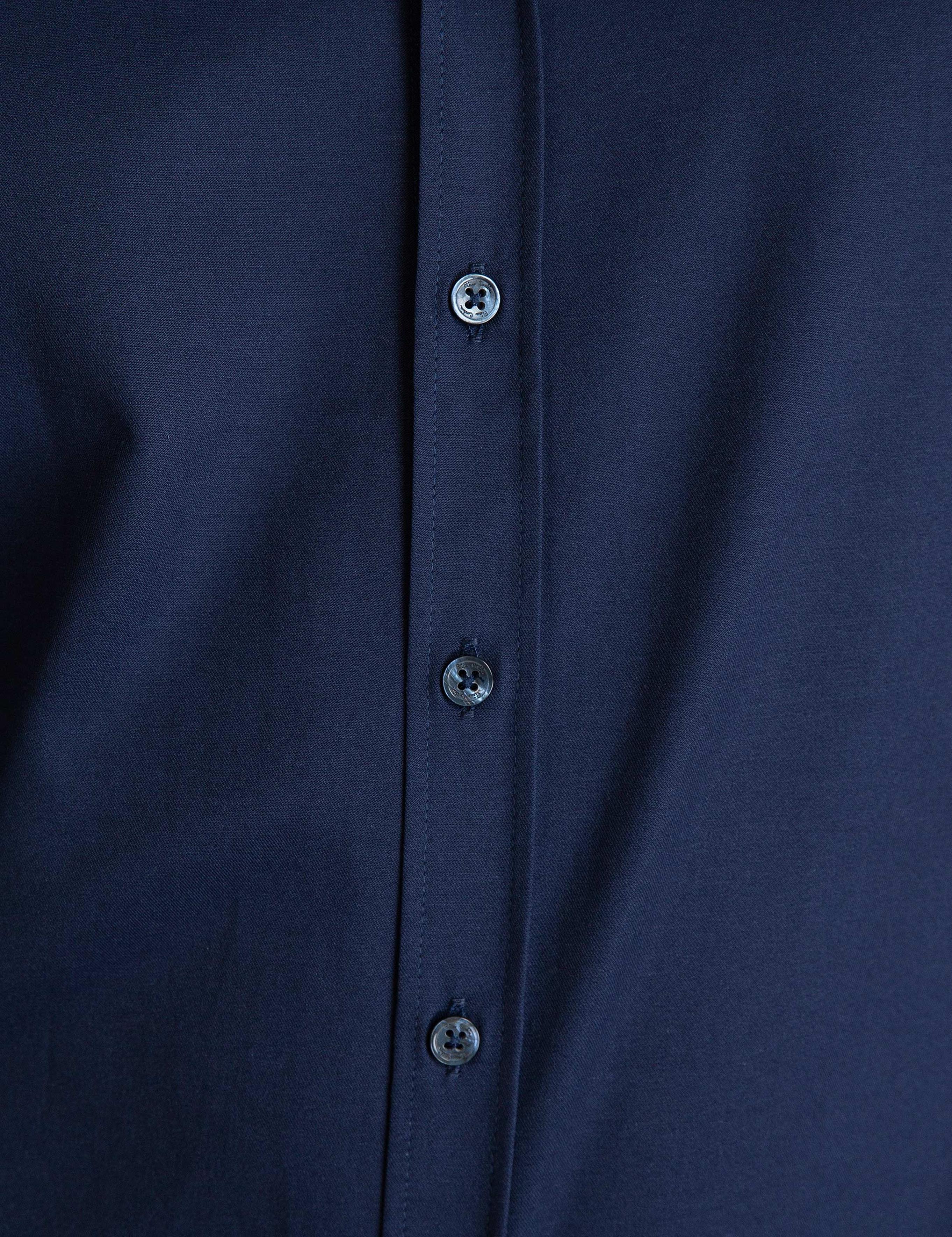 Lacivert Slim Fit Uzun Kollu Basic Gömlek