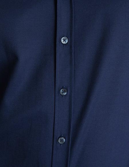 Lacivert Slim Fit Uzun Kollu Basic Gömlek - 50197133041