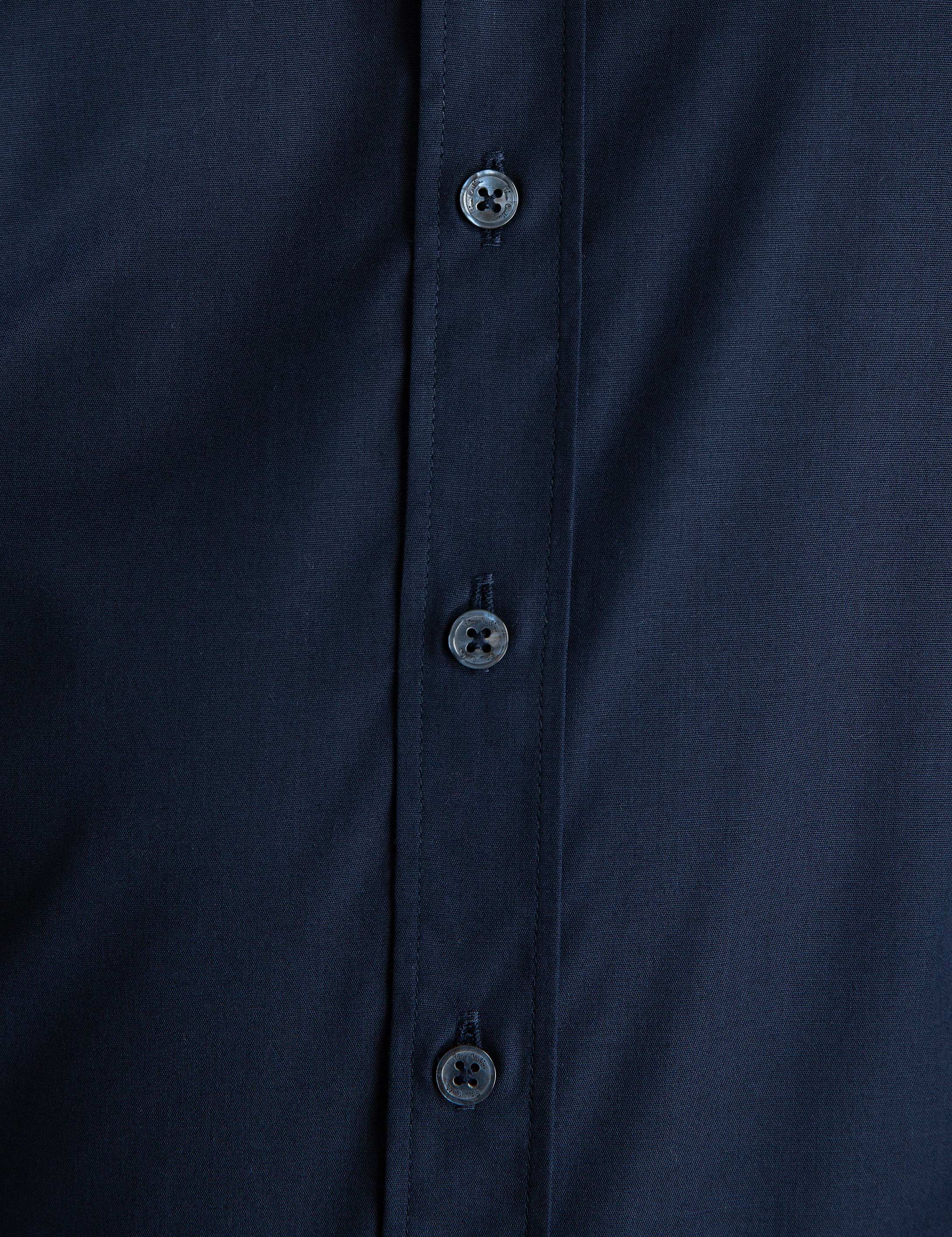 Lacivert Slim Fit Uzun Kollu Basic Gömlek