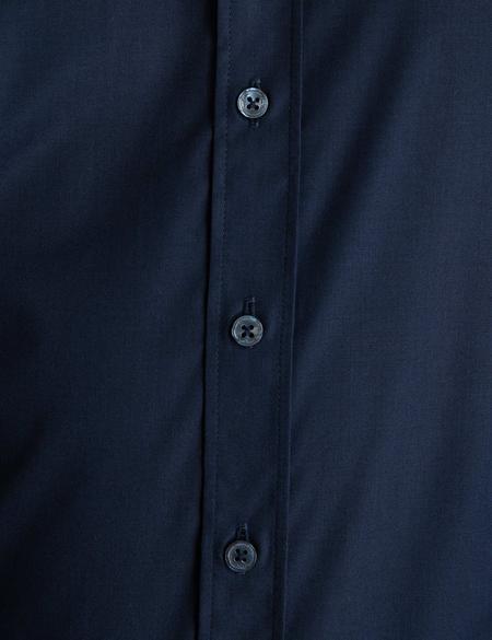 Lacivert Slim Fit Uzun Kollu Basic Gömlek - 50197135035