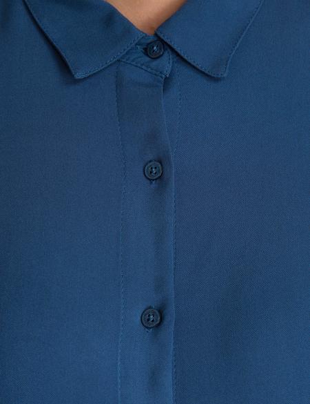 İndigo Comfort Dokuma Gömlek - 50197267059