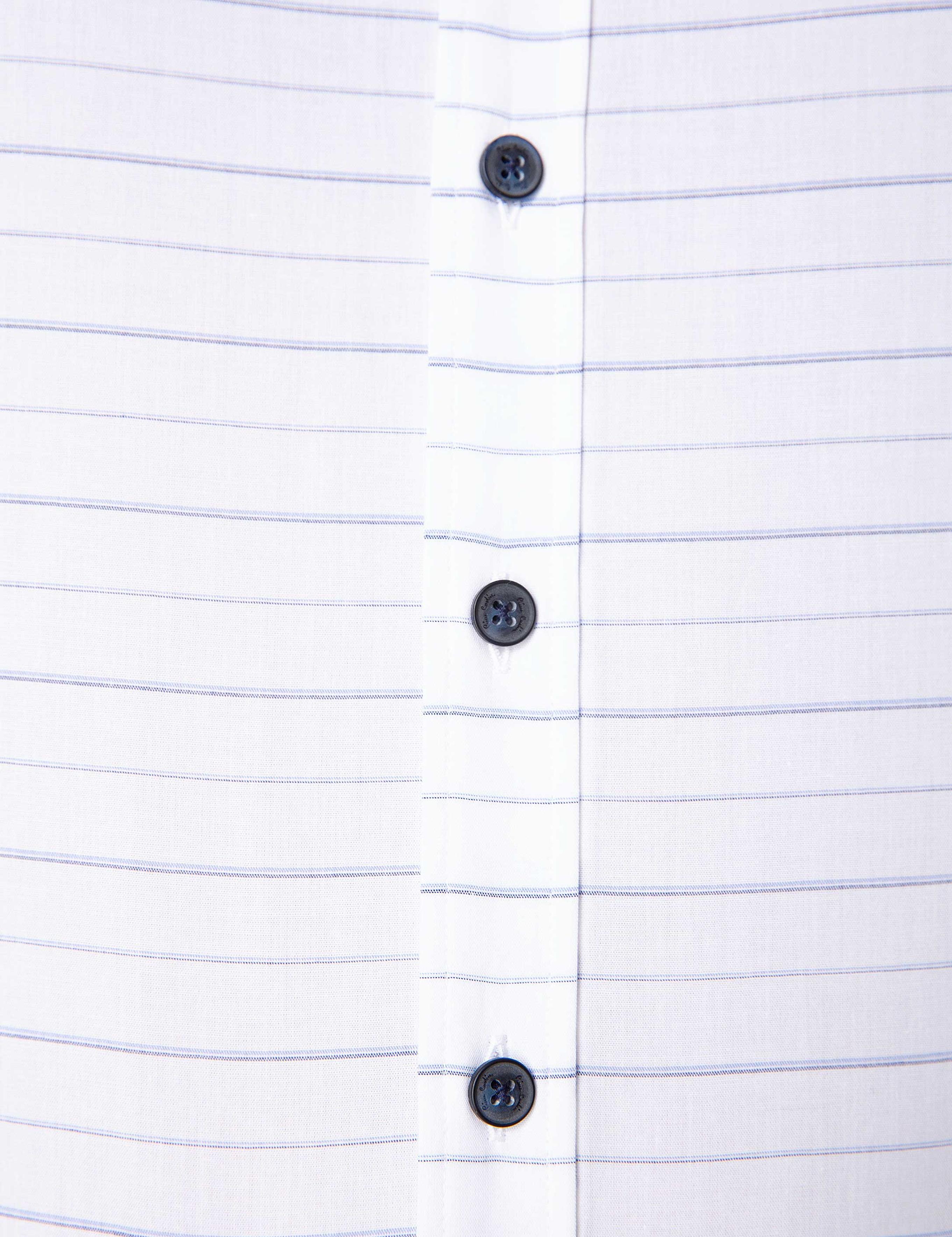 Beyaz Slim Fit Keten Karışımlı Gömlek