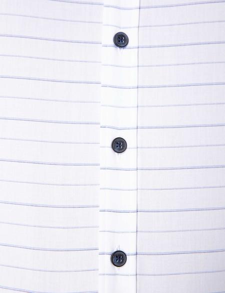 Beyaz Slim Fit Keten Karışımlı Gömlek - 50186157007