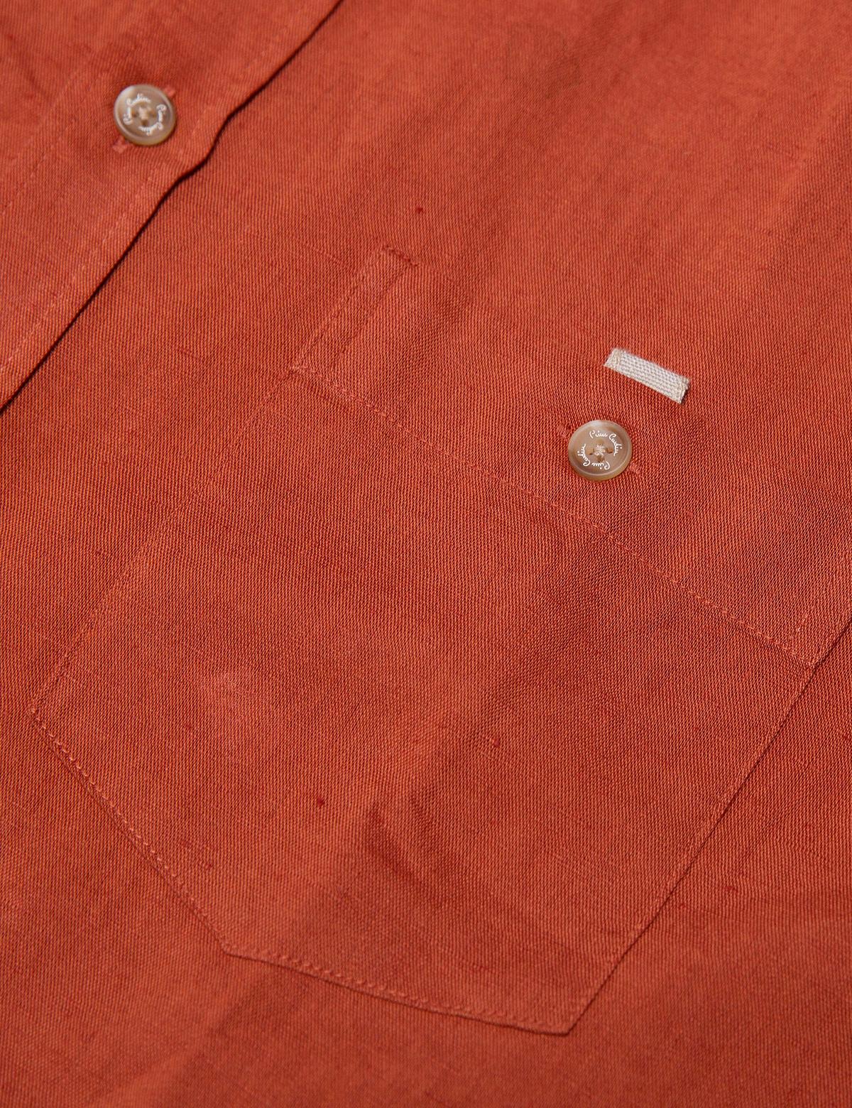 Turuncu Slim Fit Kısa Kollu Gömlek - 50185776058