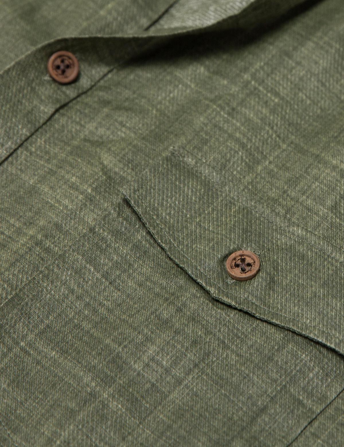 Haki Slim Fit Kısa Kollu Gömlek - 50186205015